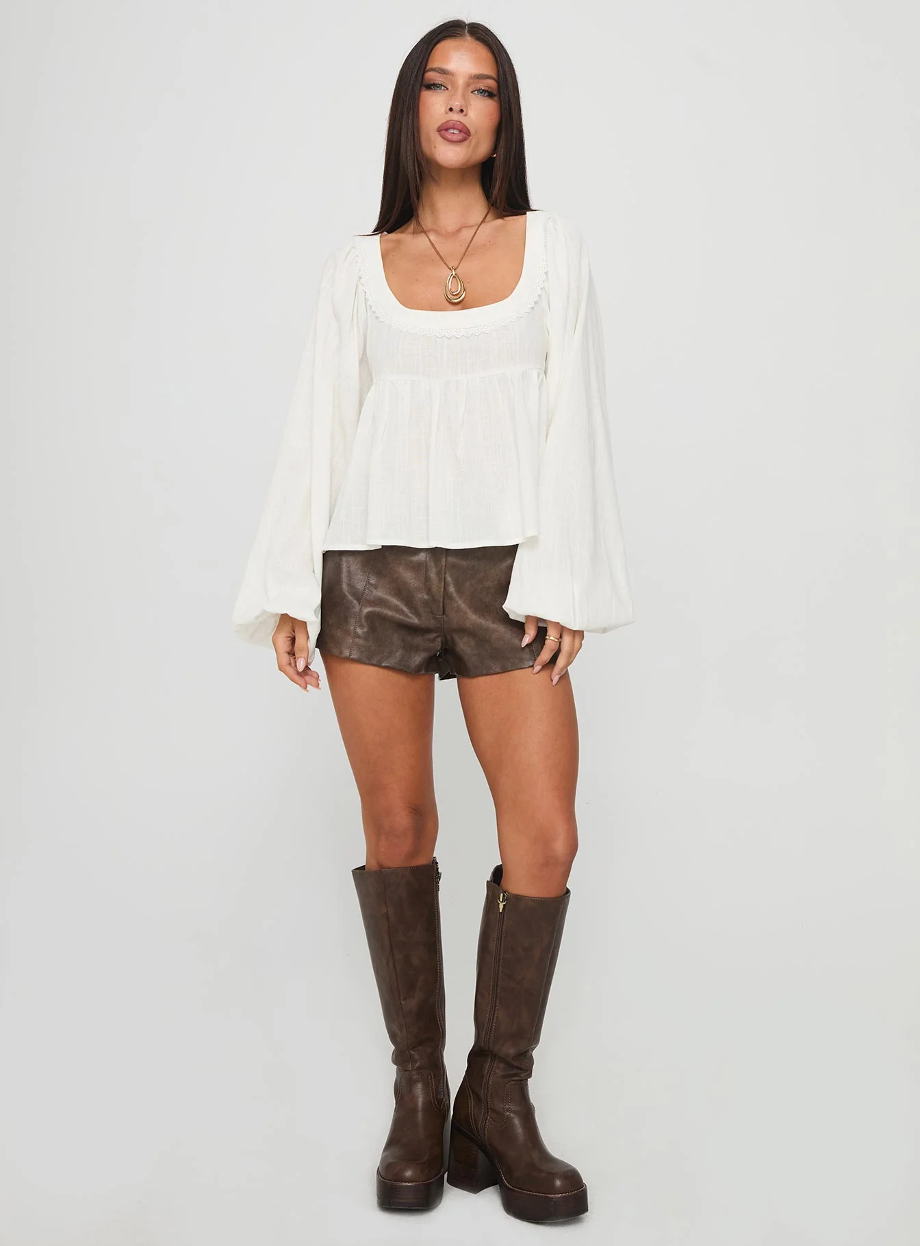 Benjie Long Sleeve Top White