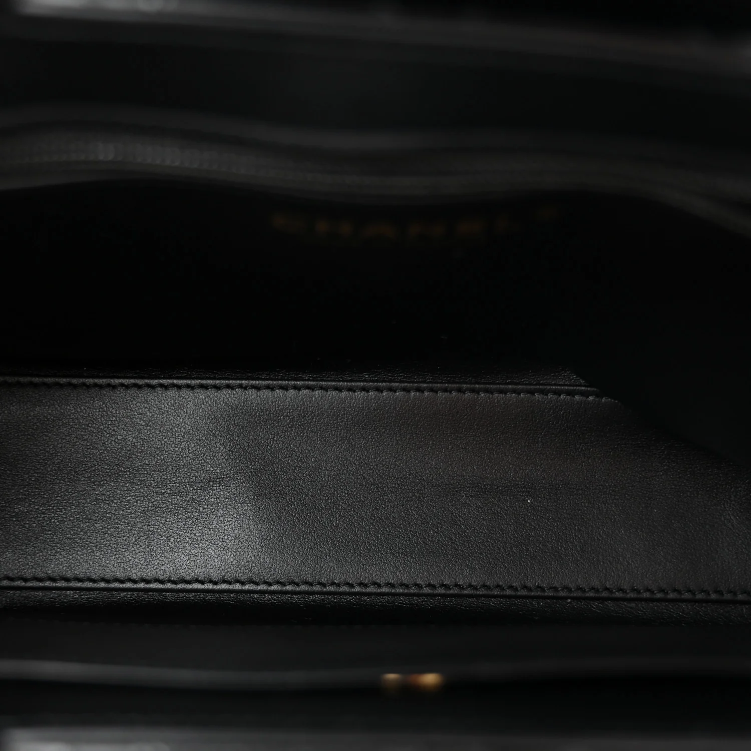 Shiny Aged Calfskin Quilted Nano Kelly Shopper Black - Top Club