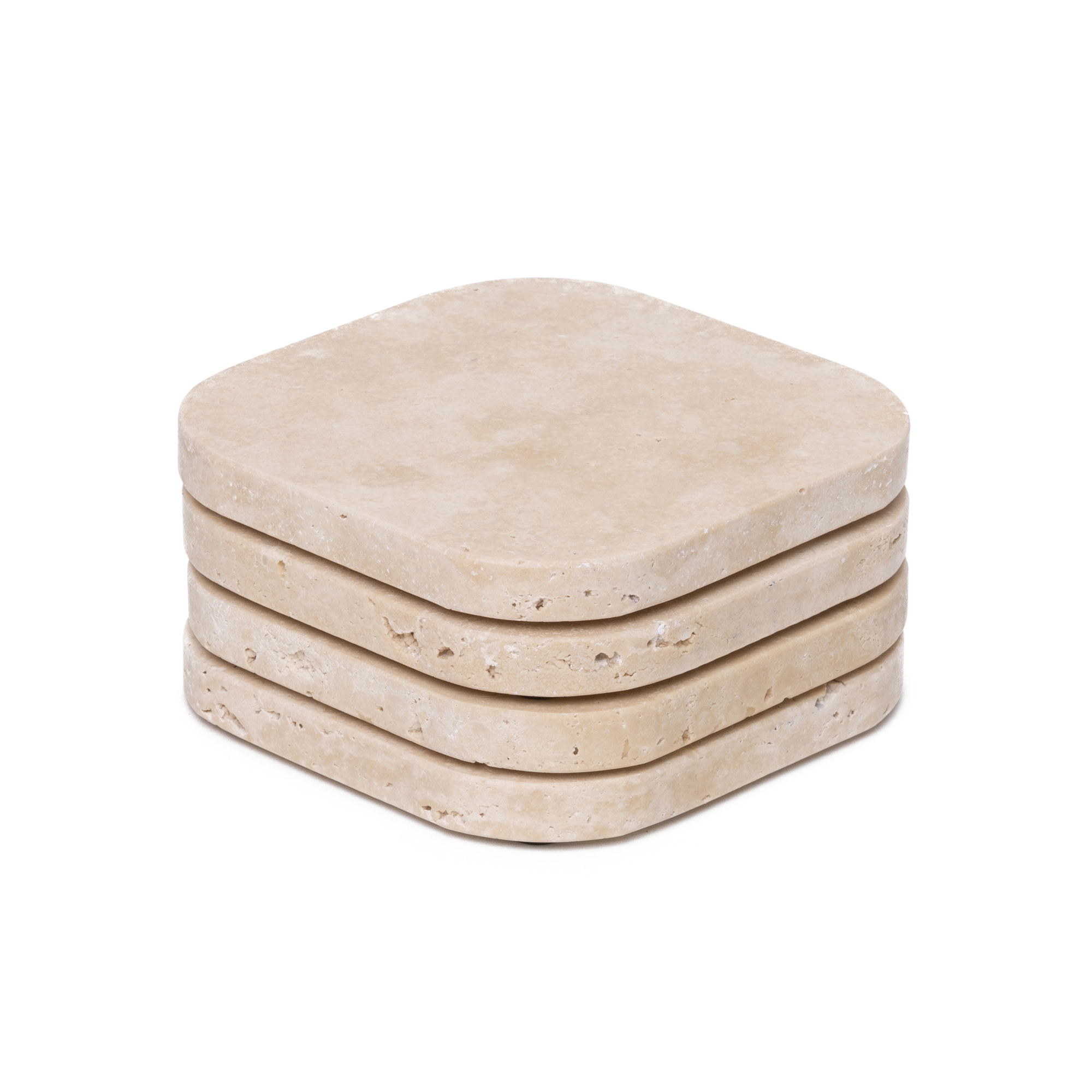 Organische onderzetter Travertine - set van 4