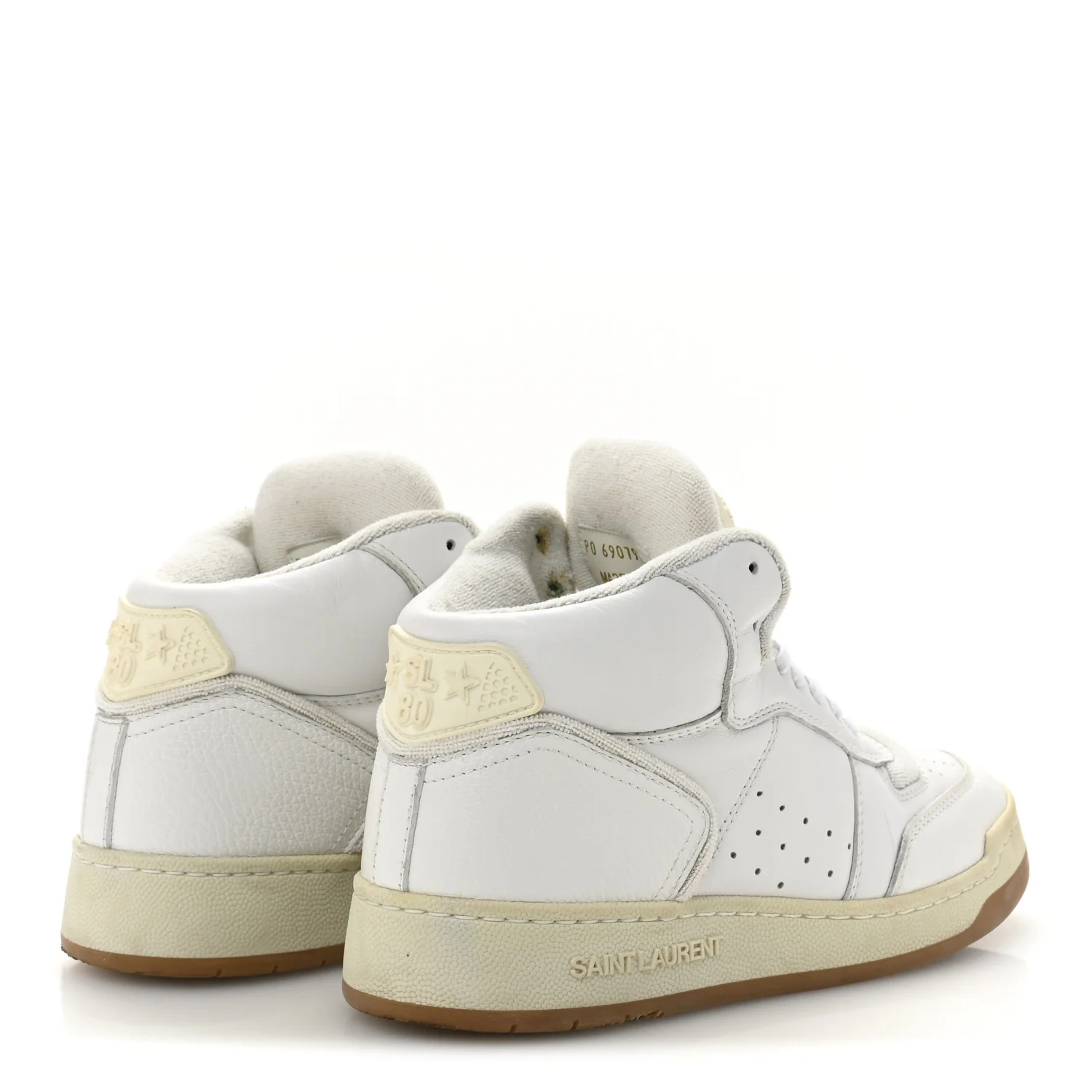 Calfskin Womens SL/80 Mid Top Sneakers 37.5 Optic White - Top Club
