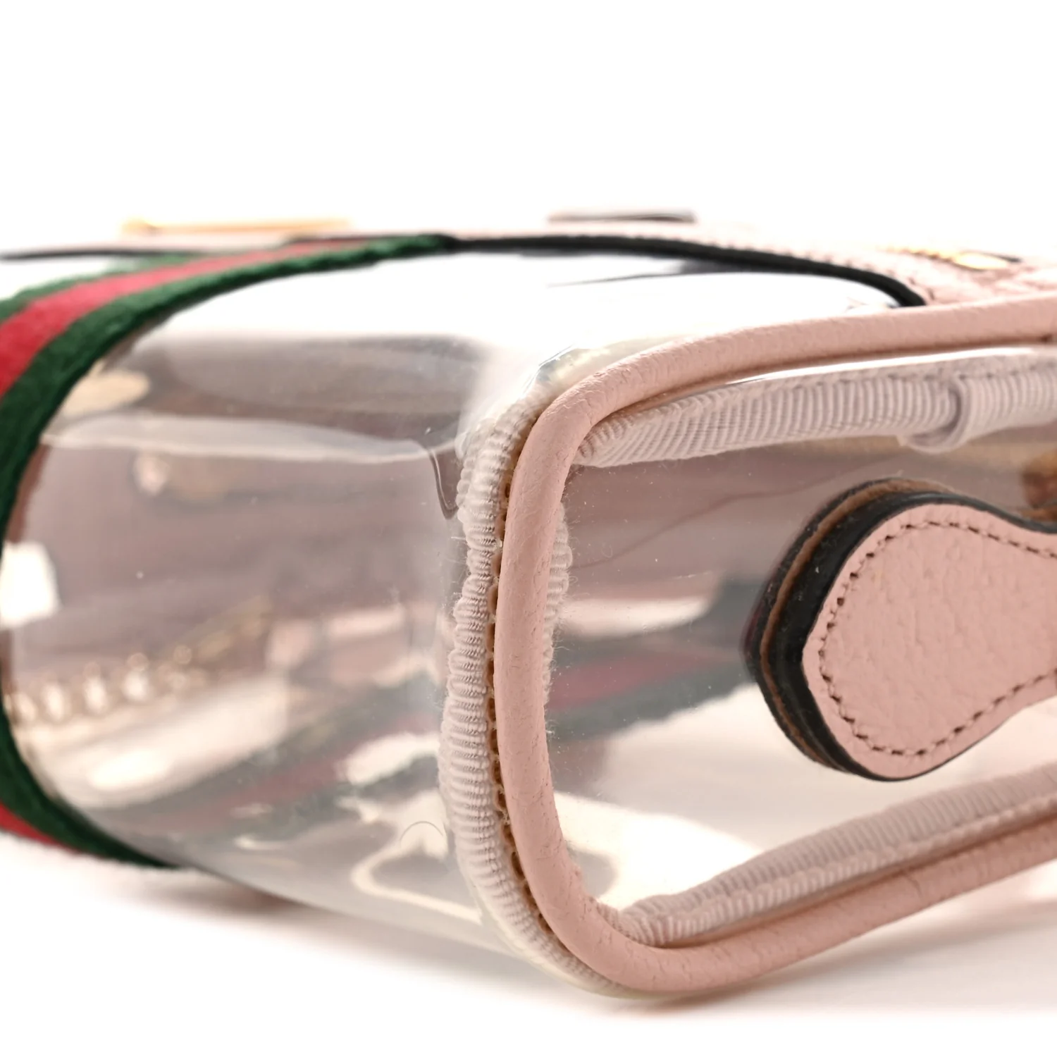 Vinyl Web Mini Ophidia Transparent Shoulder Bag Perfect Pink - Top Club