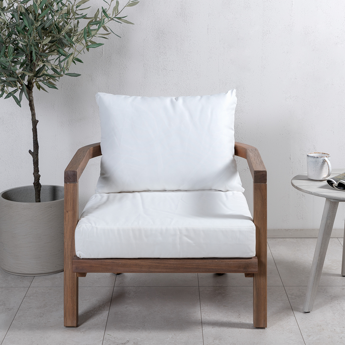 Tuin lounge fauteuil Elio - met zitkussens Naturel