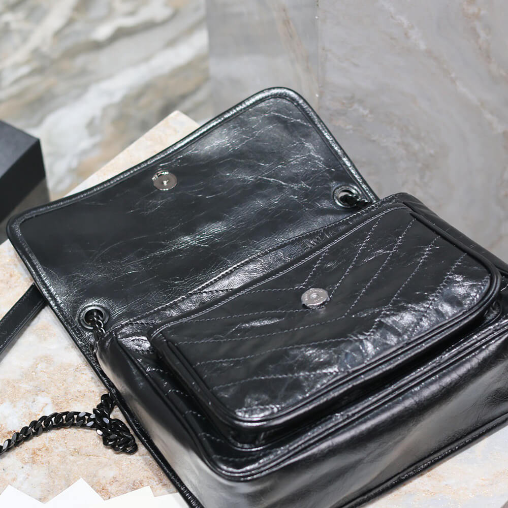 SAINT LAURENT NIKI MEDIUM IN CRINKLED VINTAGE LEATHER(HIGH-END GRADE) - Top Club