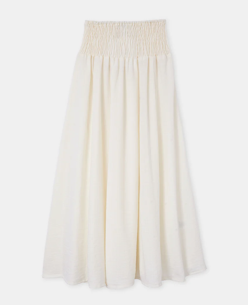 Pimkie Jupe longue et évasée avec ceinture smock