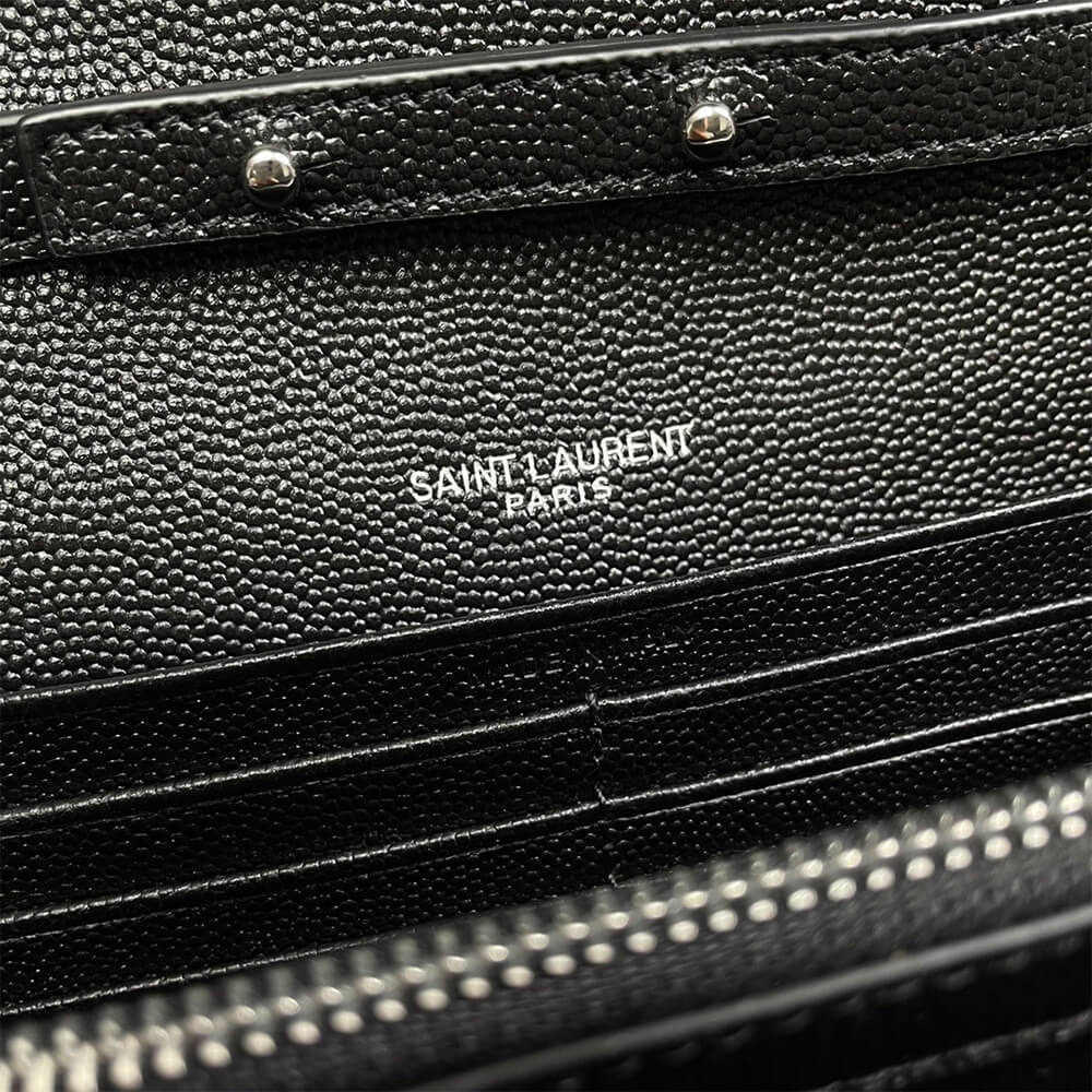 YSL classic cassandre chain wallet in grain de poudre leather - Top Club