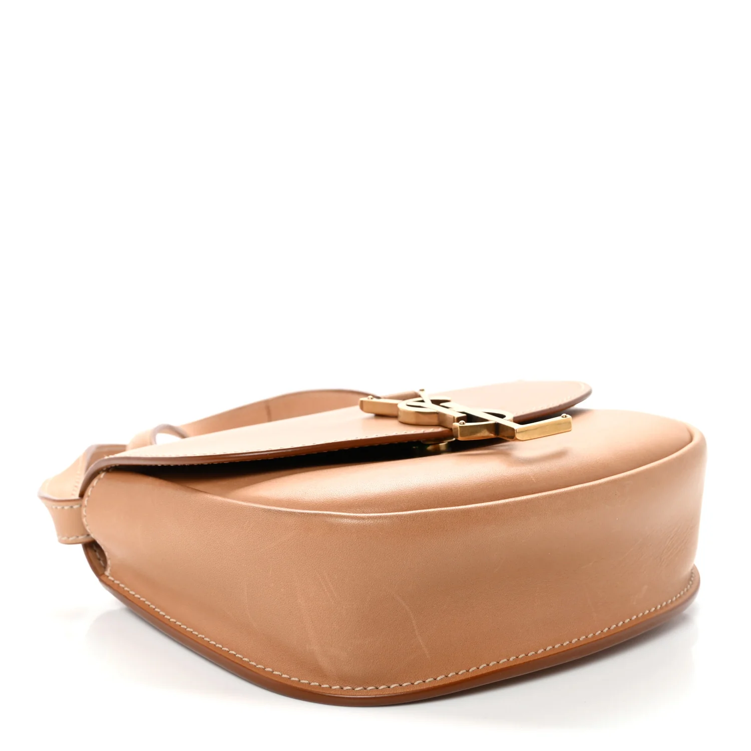 Smooth Vintage Calfskin Small Kaia Satchel Brown Gold - Top Club