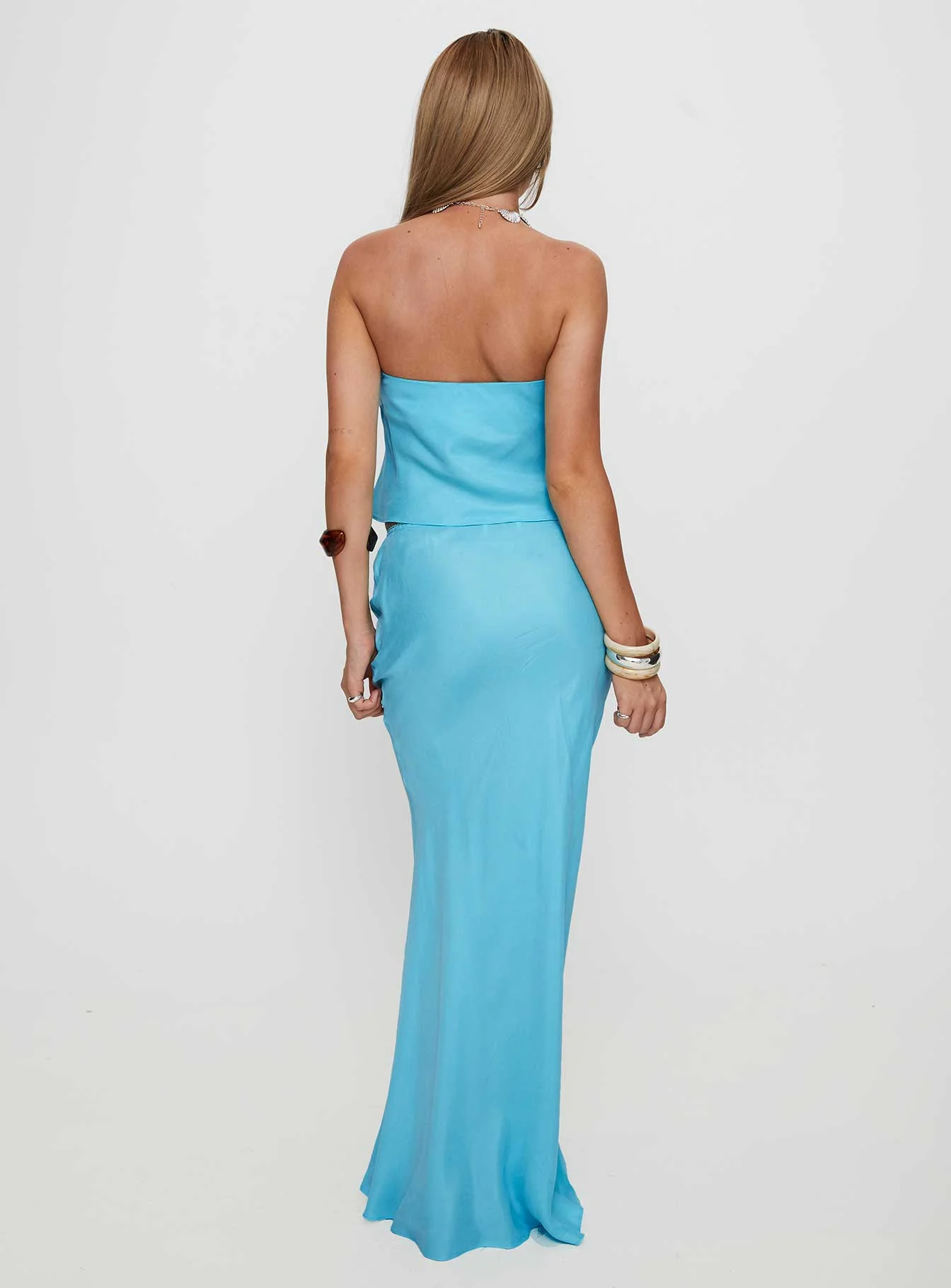 Lucelia Maxi Skirt Aqua