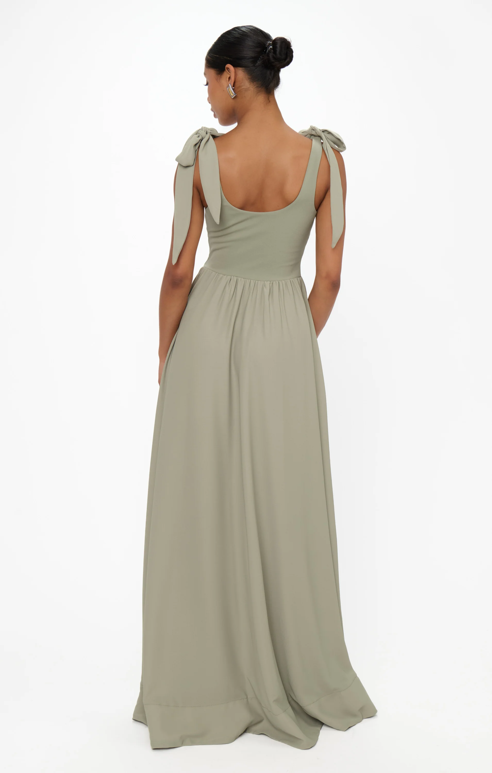 Harper Maxi Dress ~ Moss Green Crisp