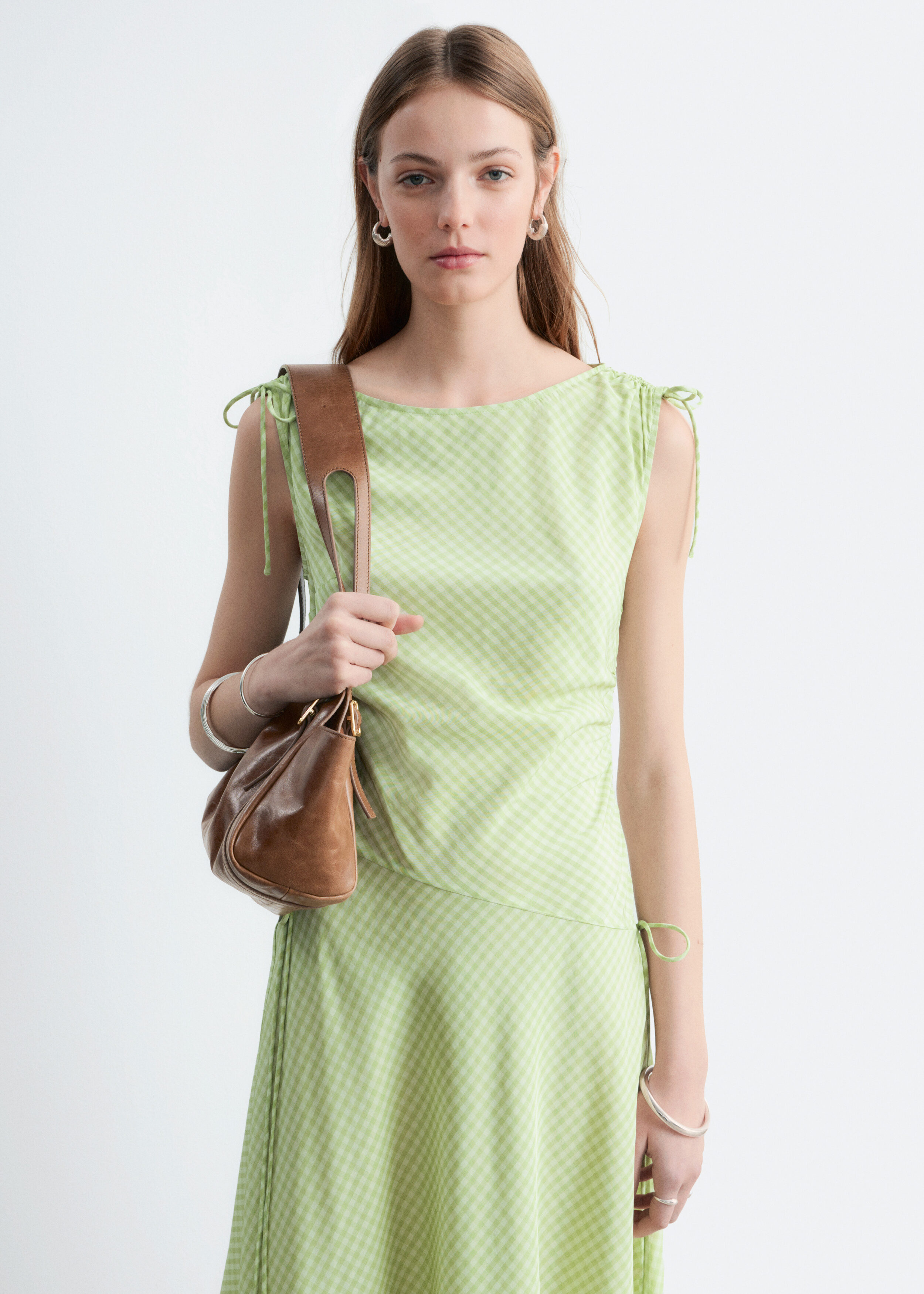 & Other Stories ASYMMETRIC DRAPED MIDI DRESS