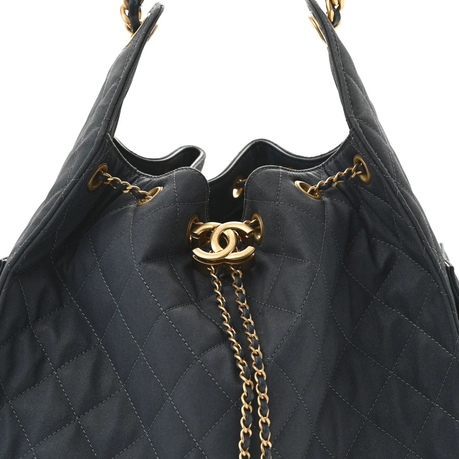 Canvas Quilted Medium Chanel 25 Handbag Dark Blue - Top Club