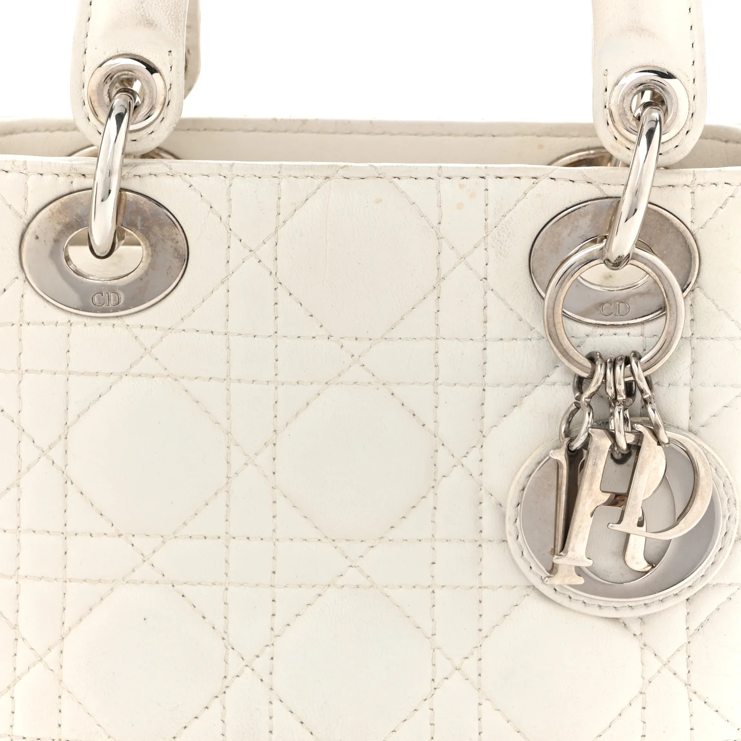 Lambskin Cannage Mini Lady Dior White - Top Club