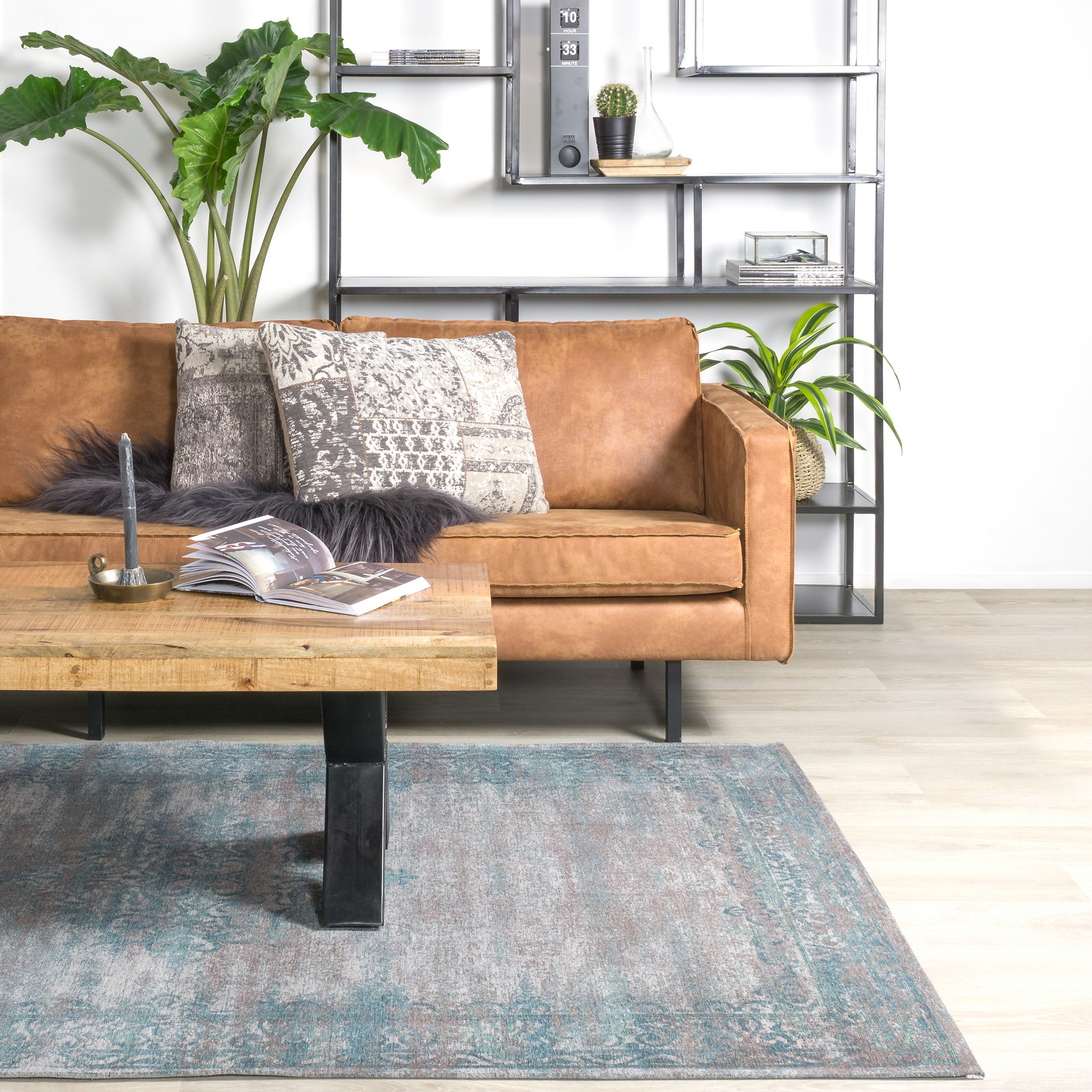 Vloerkleed Adel Medaillon 200x290 Turquoise 6023