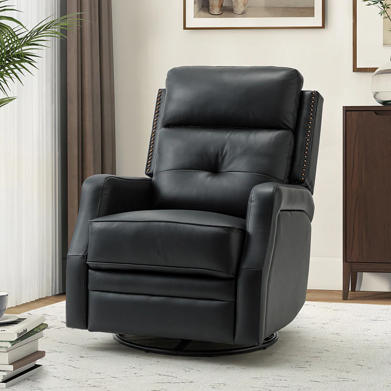 Benito 28.74" Wide Genuine Leather Swivel Rocker Recliner
