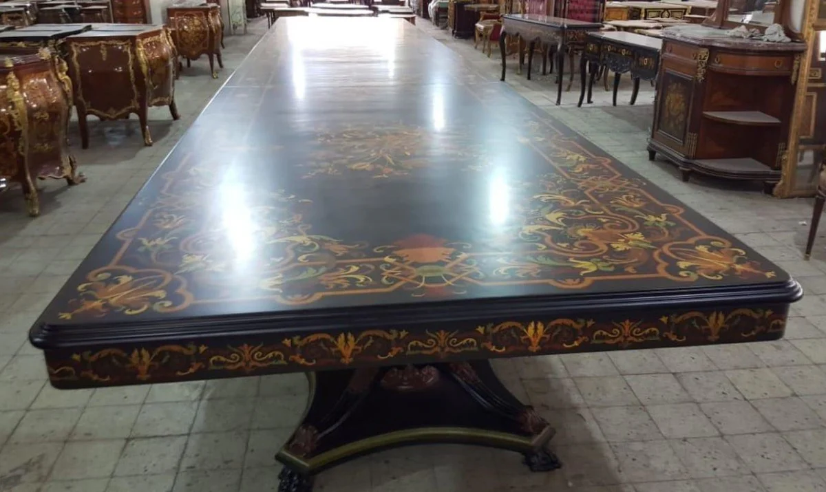 Baroque Dining Table Dark Brown - Various Sizes - Huge Ornate Solid Wood Dining Room Table - Hotel Restaurant Castle Furniture - Baroque Dining Room Furniture