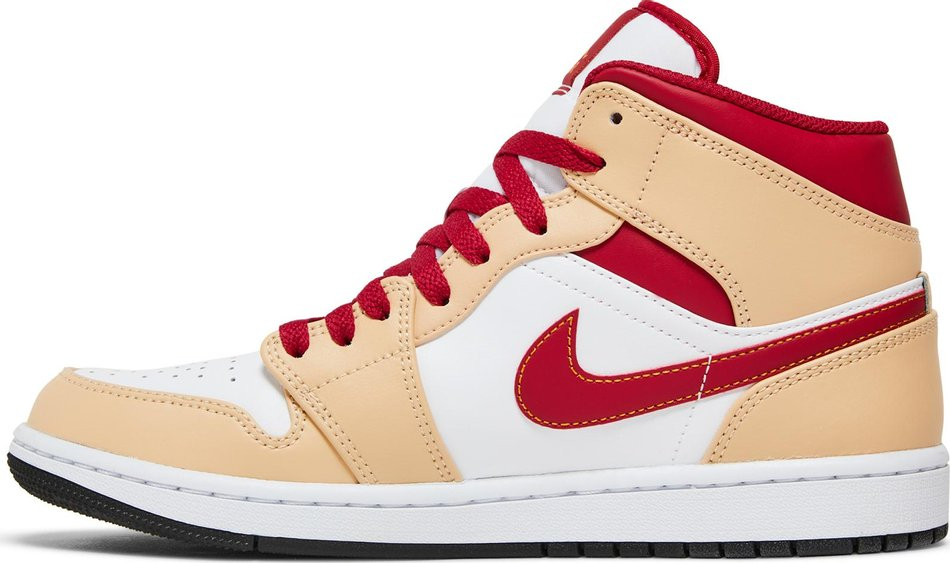 Air Jordan 1 Mid  Light Curry Cardinal Red  554724-201 - Sneaker Replica Workshop