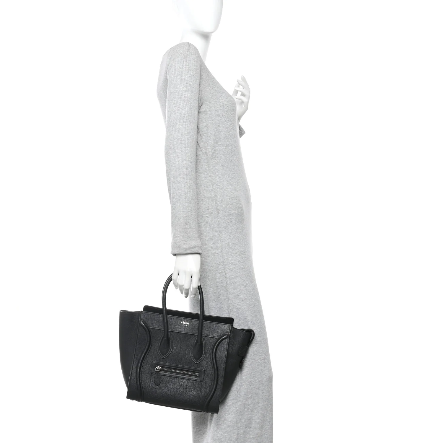 Drummed Calfskin Micro Luggage Black