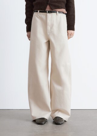 & Other Stories RELAXED WIDE-LEG COTTON TROUSERS