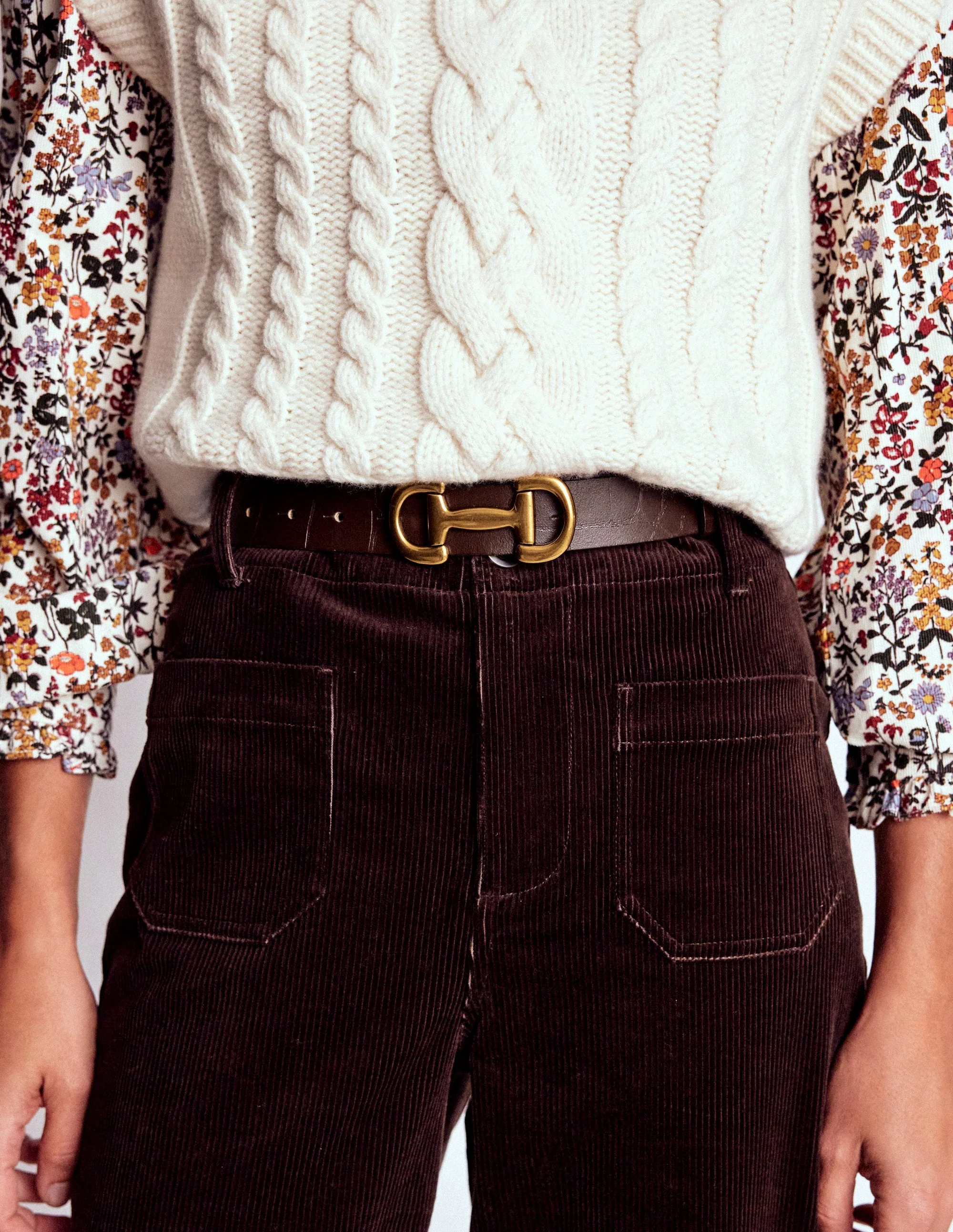 Iris Ledergürtel mit Trensendetail-Krokodilleder-Optik