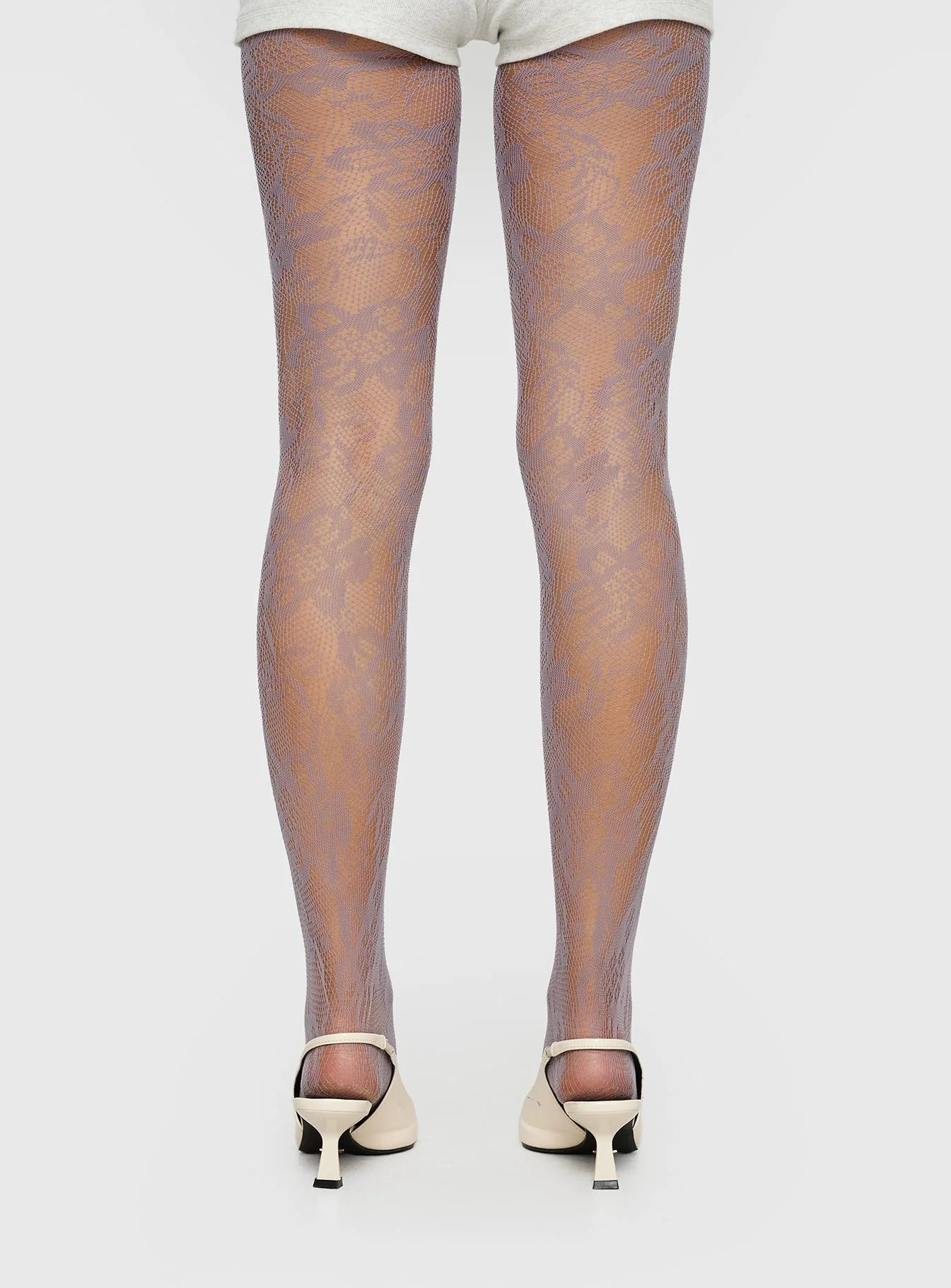 Ammelia Sheer Lace Tights Grey