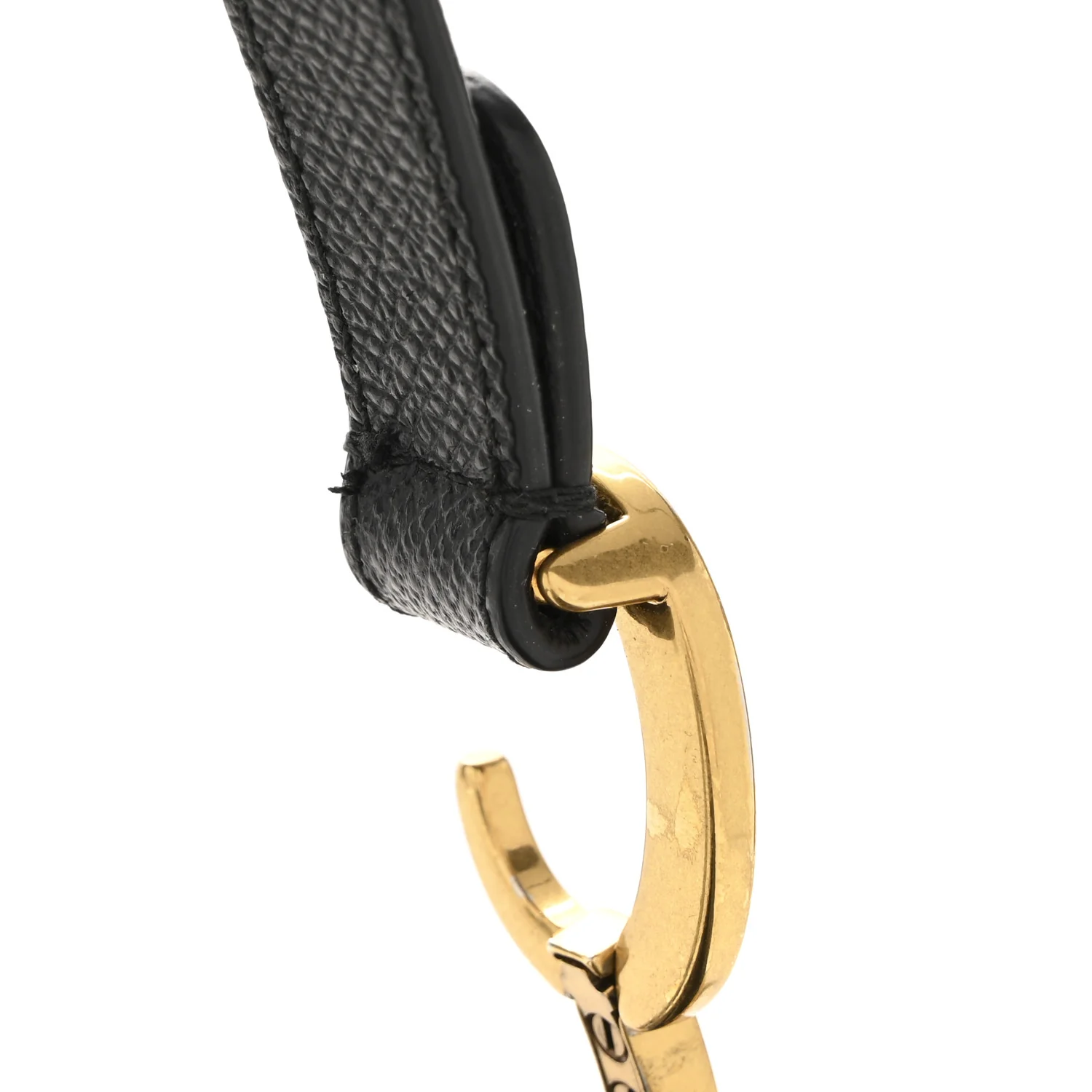 Grained Calfskin Mini Saddle Bag With Strap Black - Top Club