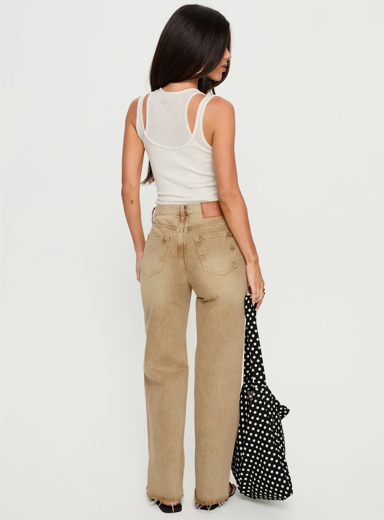 Fawcett High Rise Straight Leg Jeans Tan