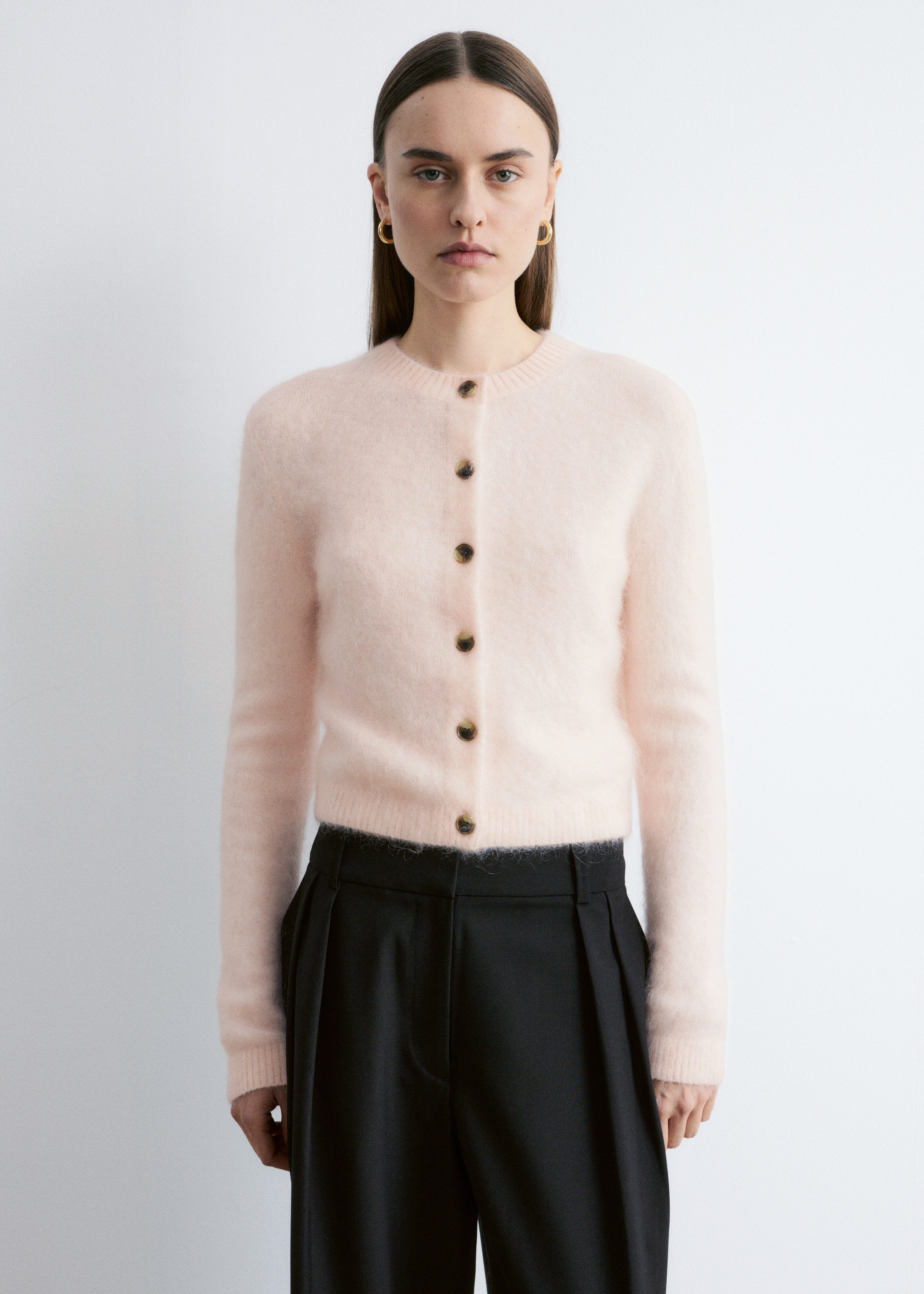 & Other Stories MOHAIR-BLEND BRUSHED CARDIGAN