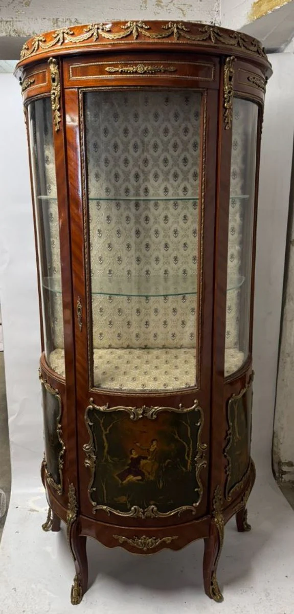 Baroque display cabinet with glass door brown H. 175 cm - Baroque style furniture