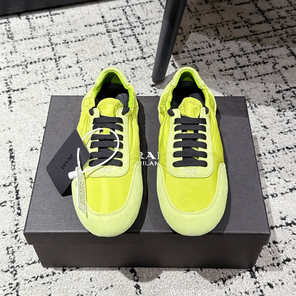 PRADA Collapse Re-Nylon and suede elasticized sneakers - Top Club