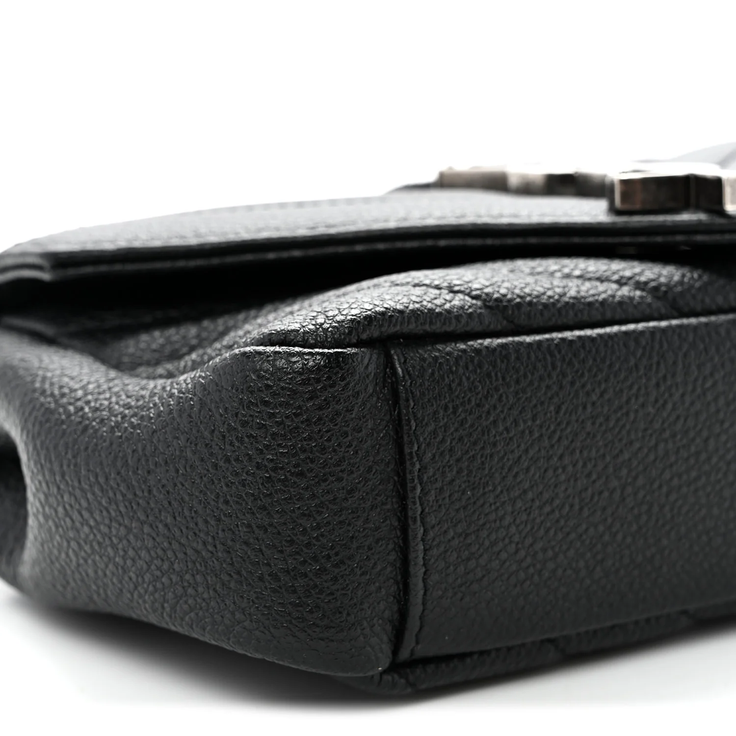 Grained Calfskin Matelasse Chevron Classic Monogram Baby Chain Bag Black - Top Club