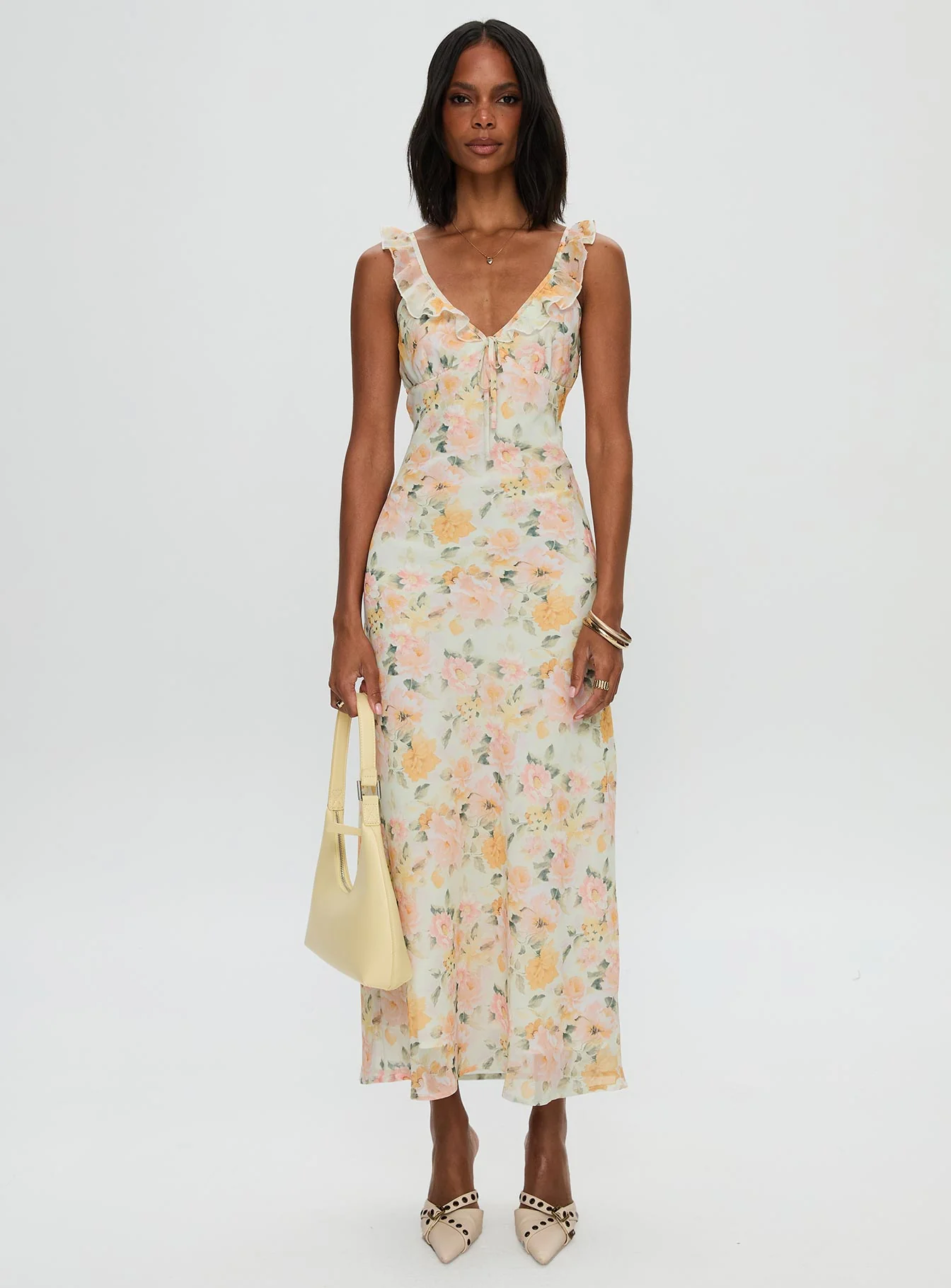 On A Wave Frill Detail Maxi Dress Multi