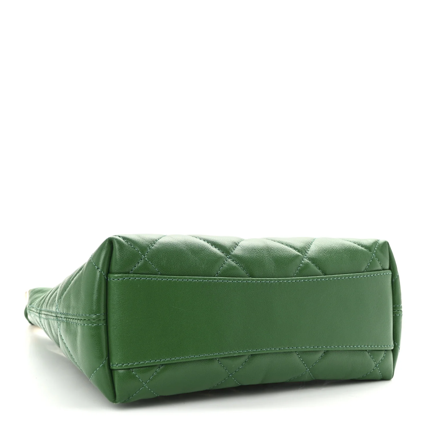 Shiny Crumpled Lambskin Quilted Small CC Funky Town Hobo Green - Top Club