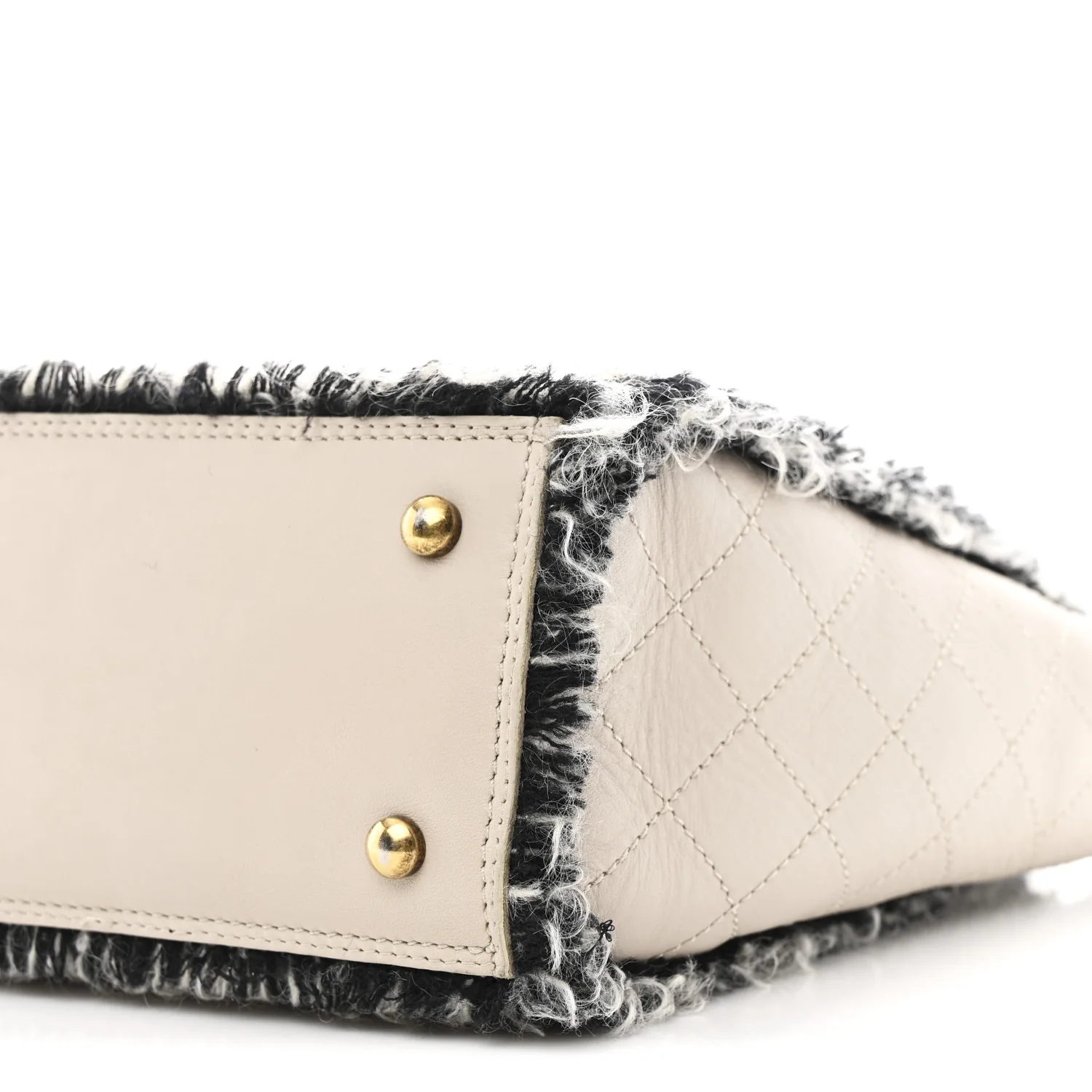 Tweed Calfskin Tweedy Shopping Tote Beige - Top Club