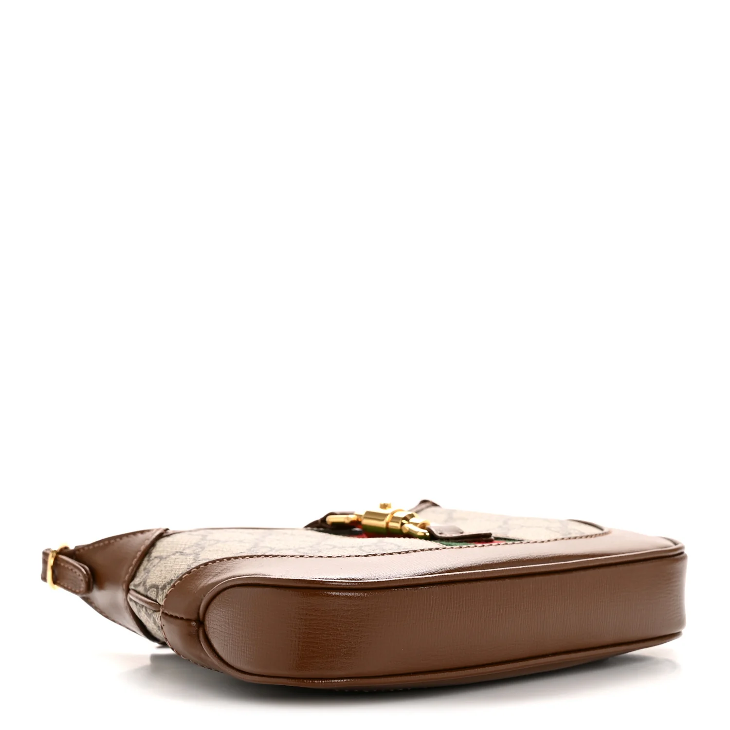 GG Supreme Monogram Azalea Calfskin Web Mini Jackie 1961 Hobo Beige Ebony Brown Sugar - Top Club