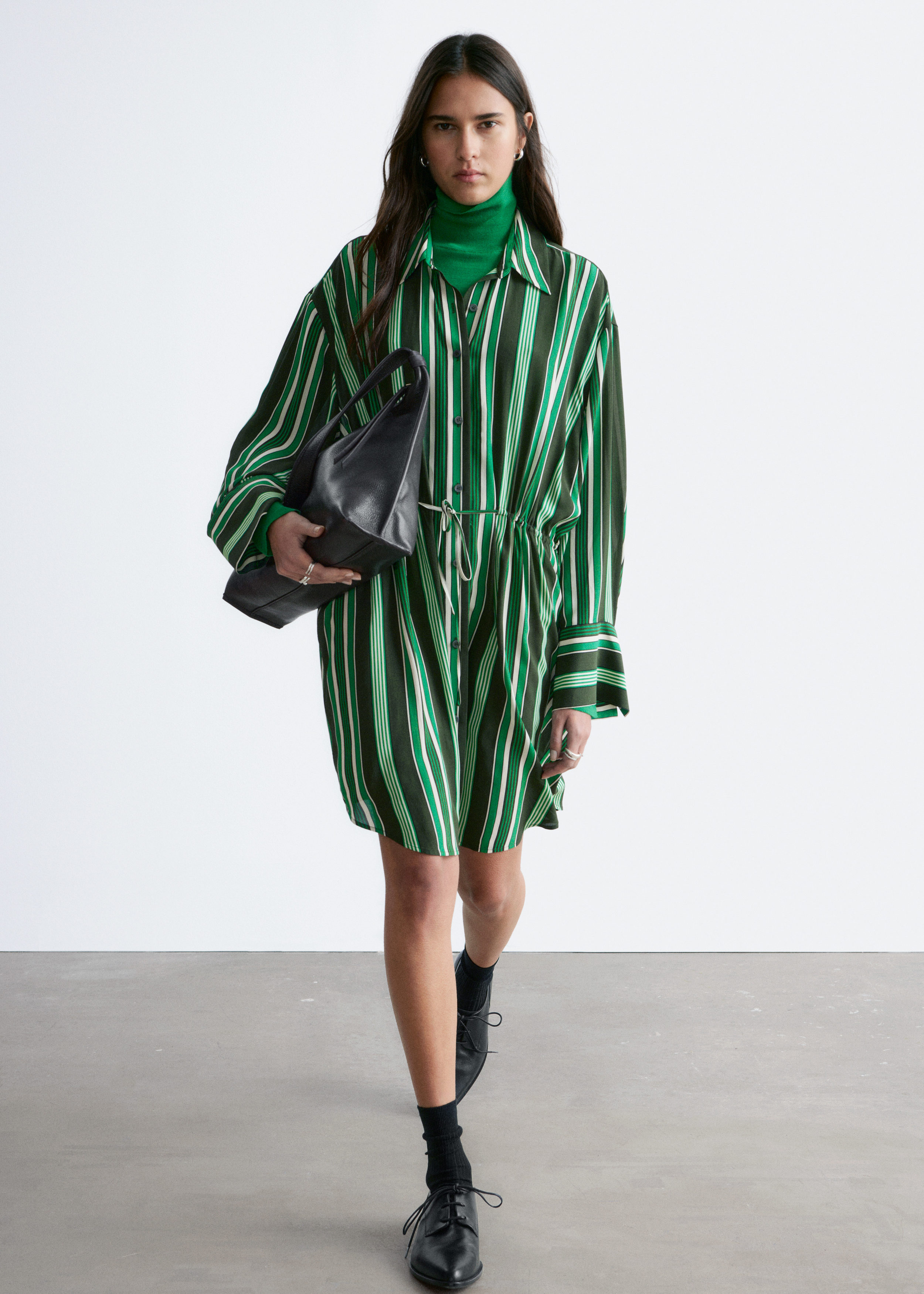 & Other Stories OVERSIZED DRAWSTRING SHIRT DRESS