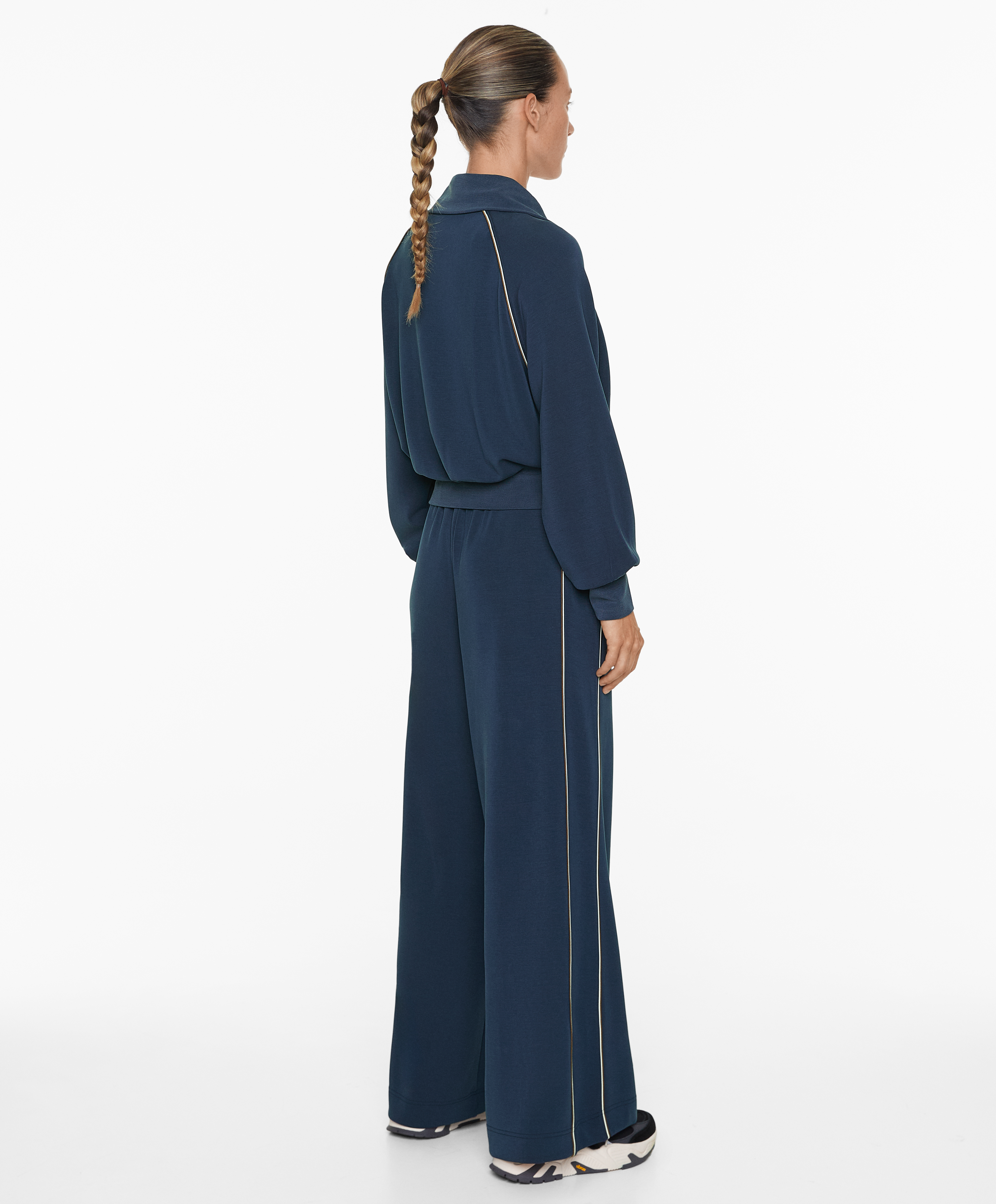 OYSHO Straight-leg trousers with modal and piping
