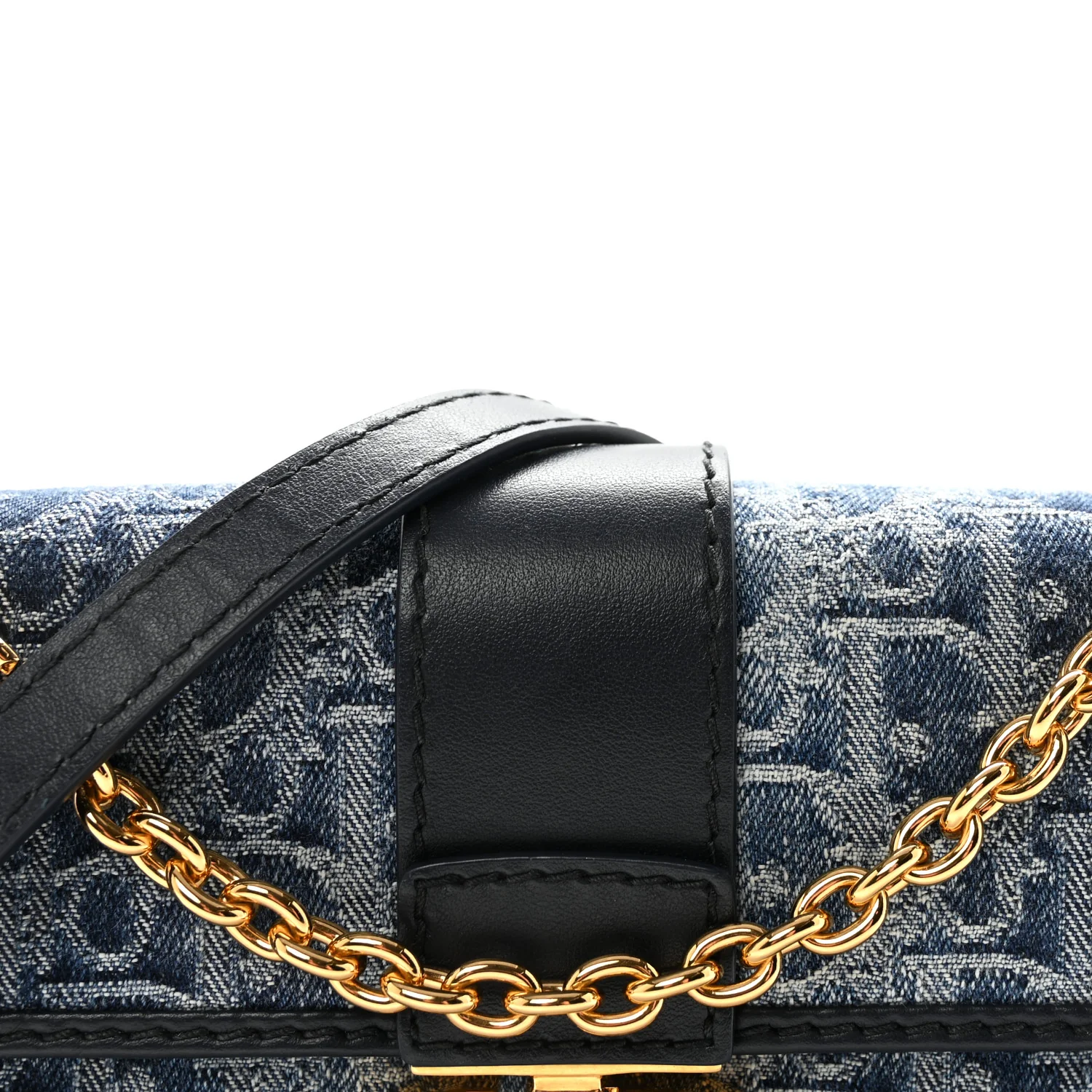 Denim Oblique 30 Montaigne East West Chain Flap Bag - Top Club
