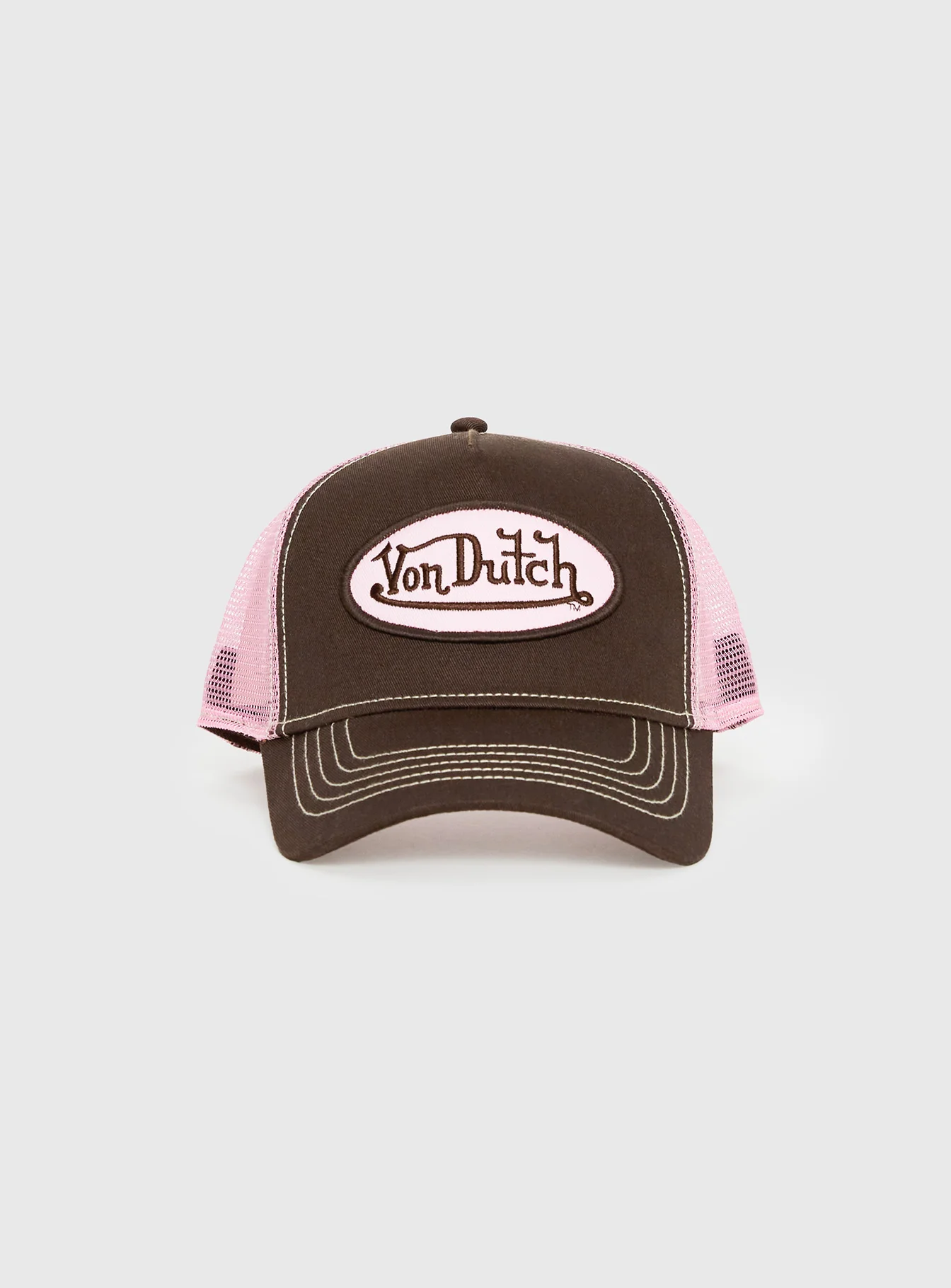 Von Dutch Staple Trucker Hat Brown / Pink