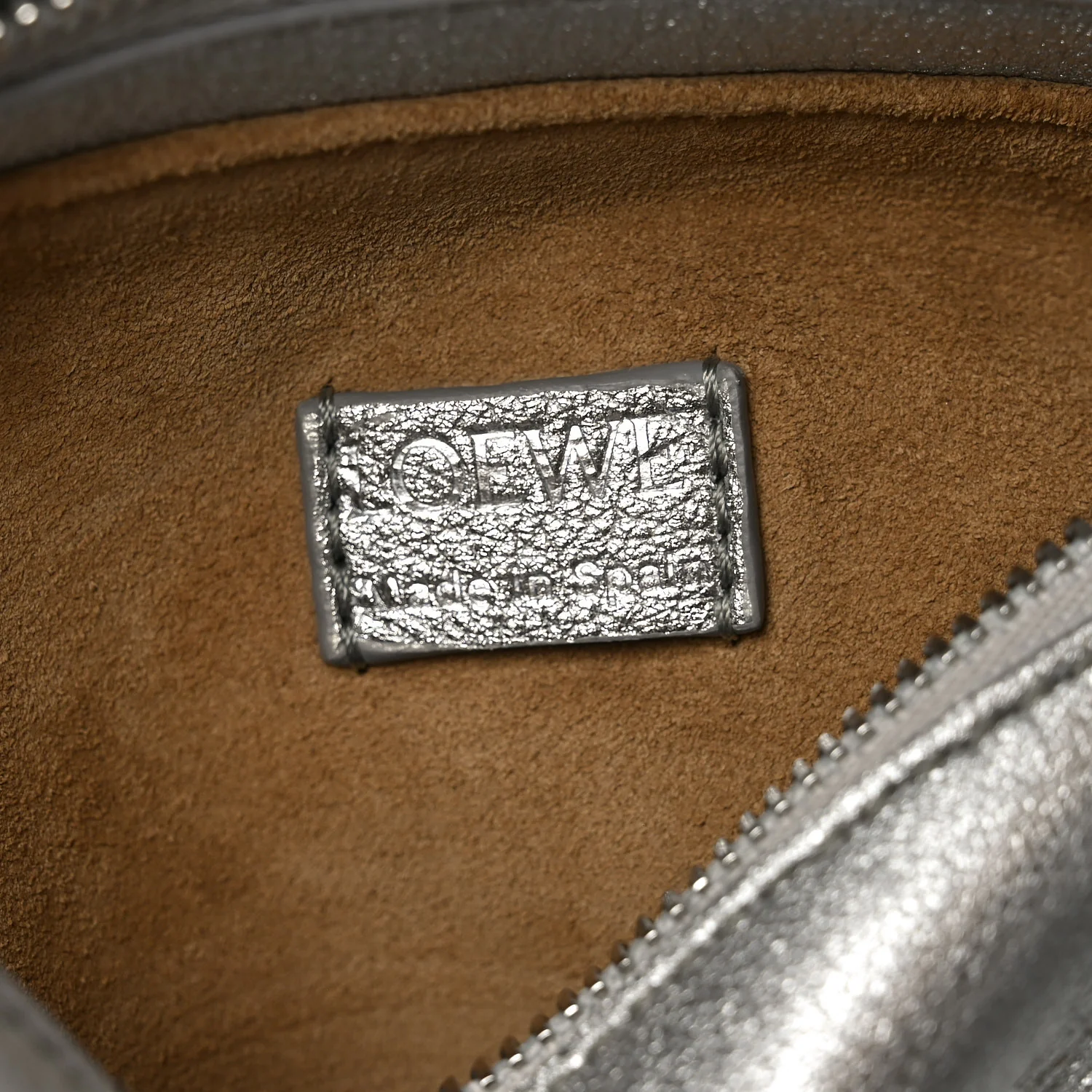 Laminated Lambskin Mini Puzzle Edge Bag Silver - Top Club