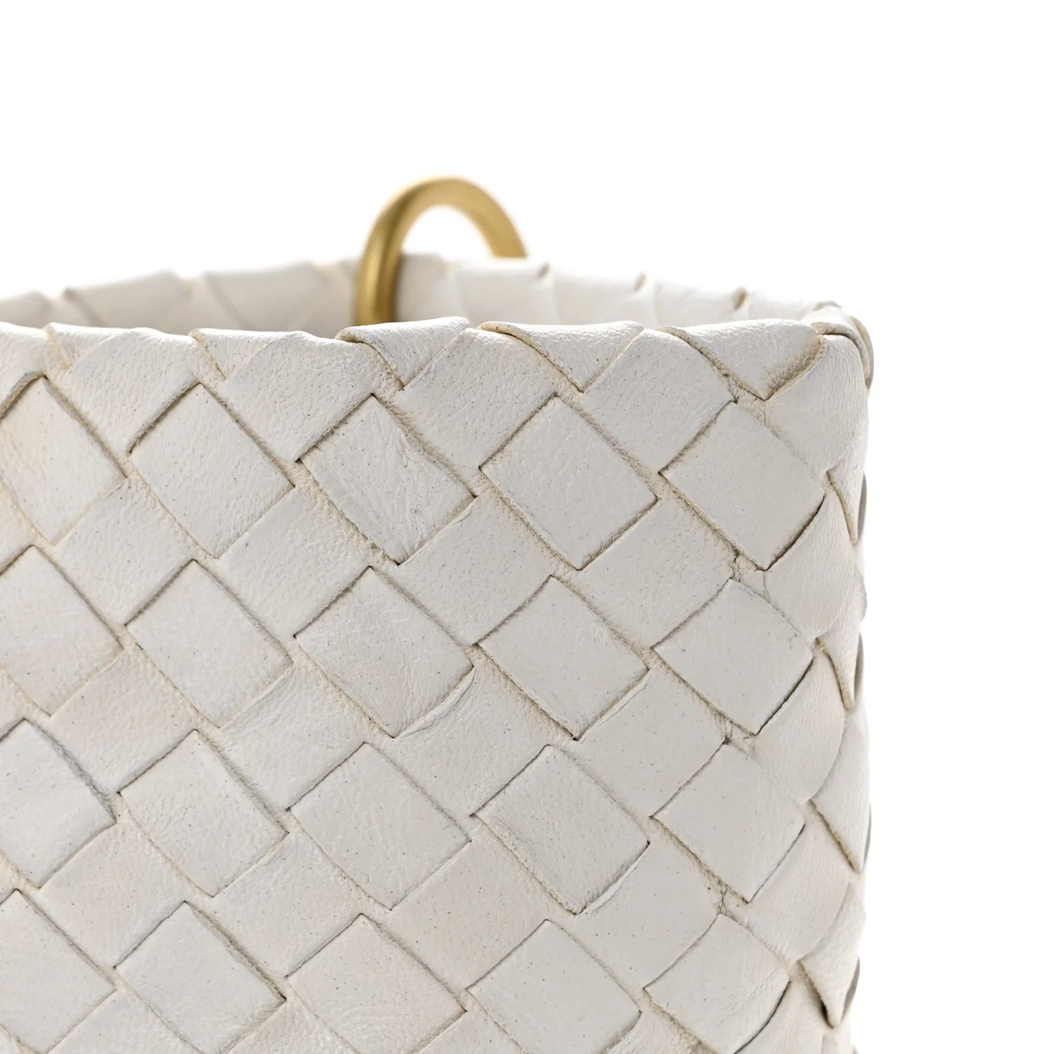 Nappa Intrecciato Small Capri Tote White - Top Club