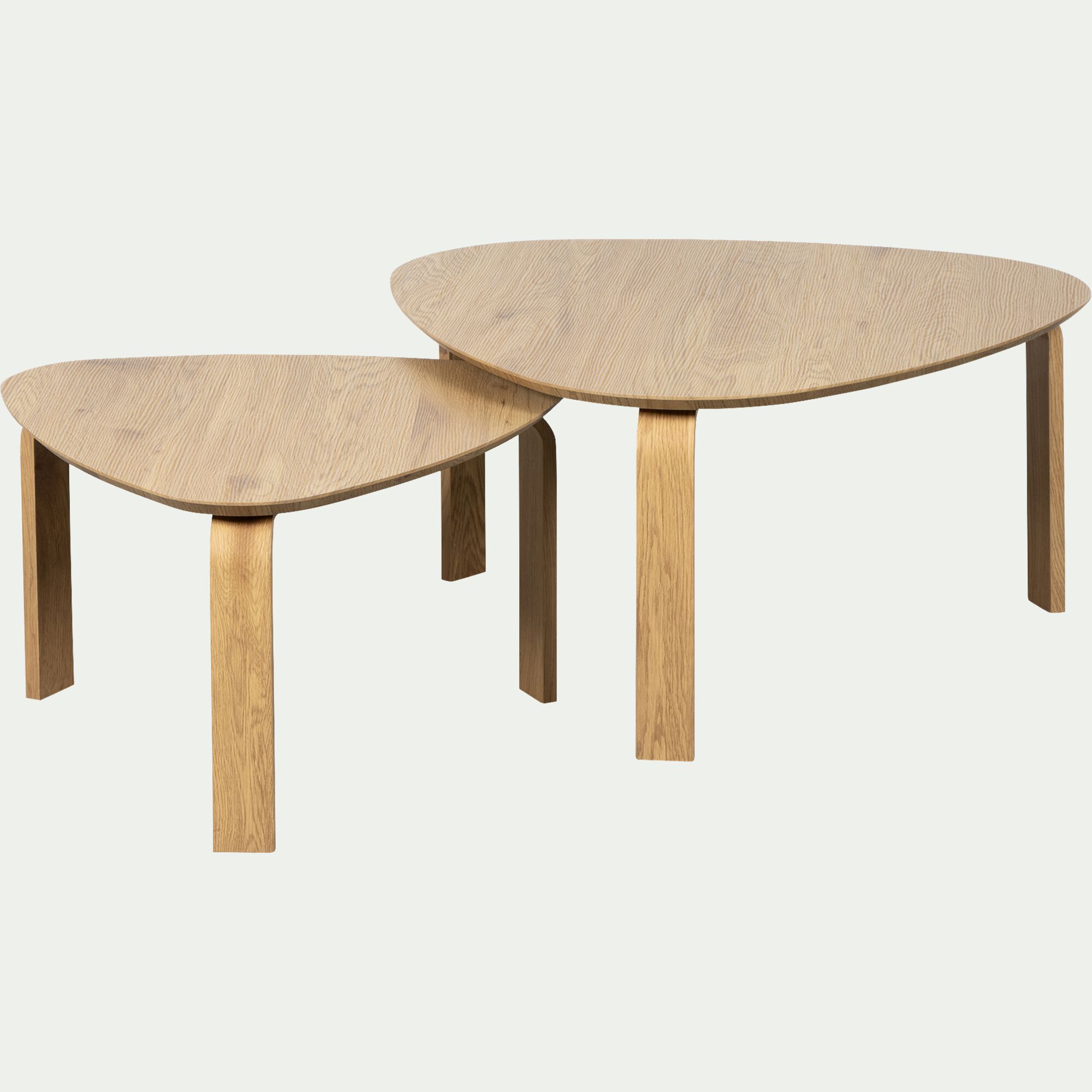 CHARLIZE - Set de 2 tables basses gigognes en bois - bois clair