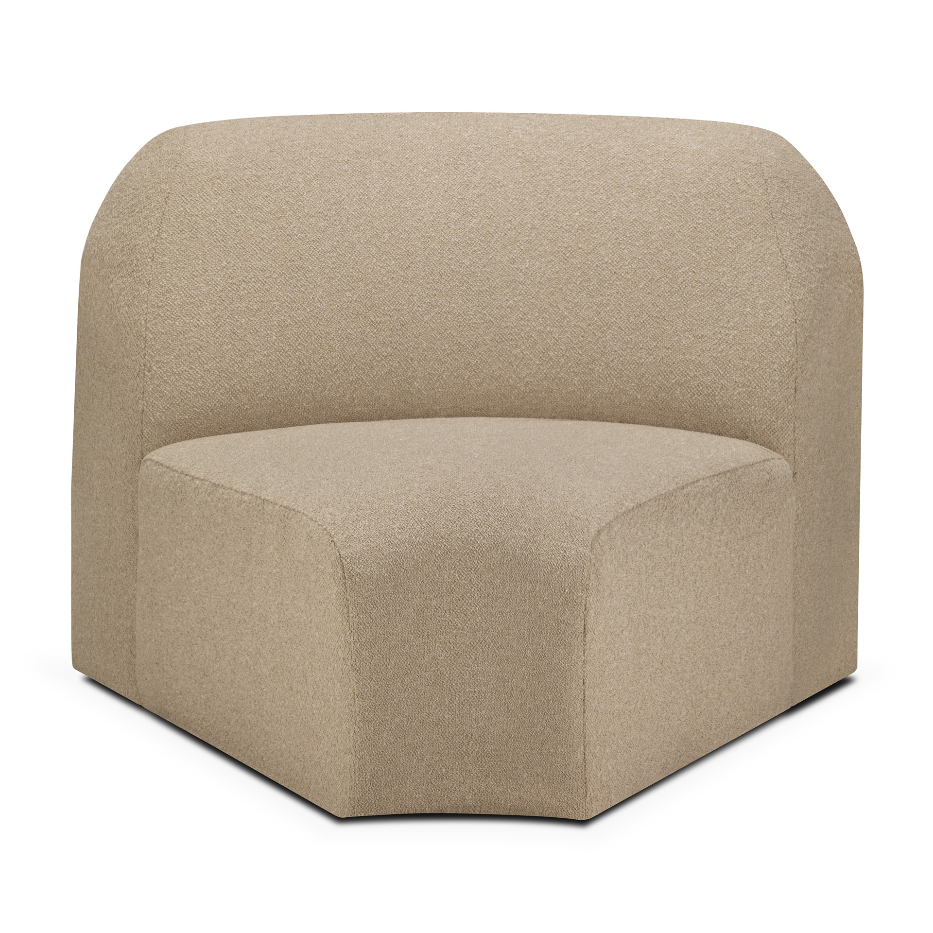 Modulaire bank Bulky 45° hoekelement almond