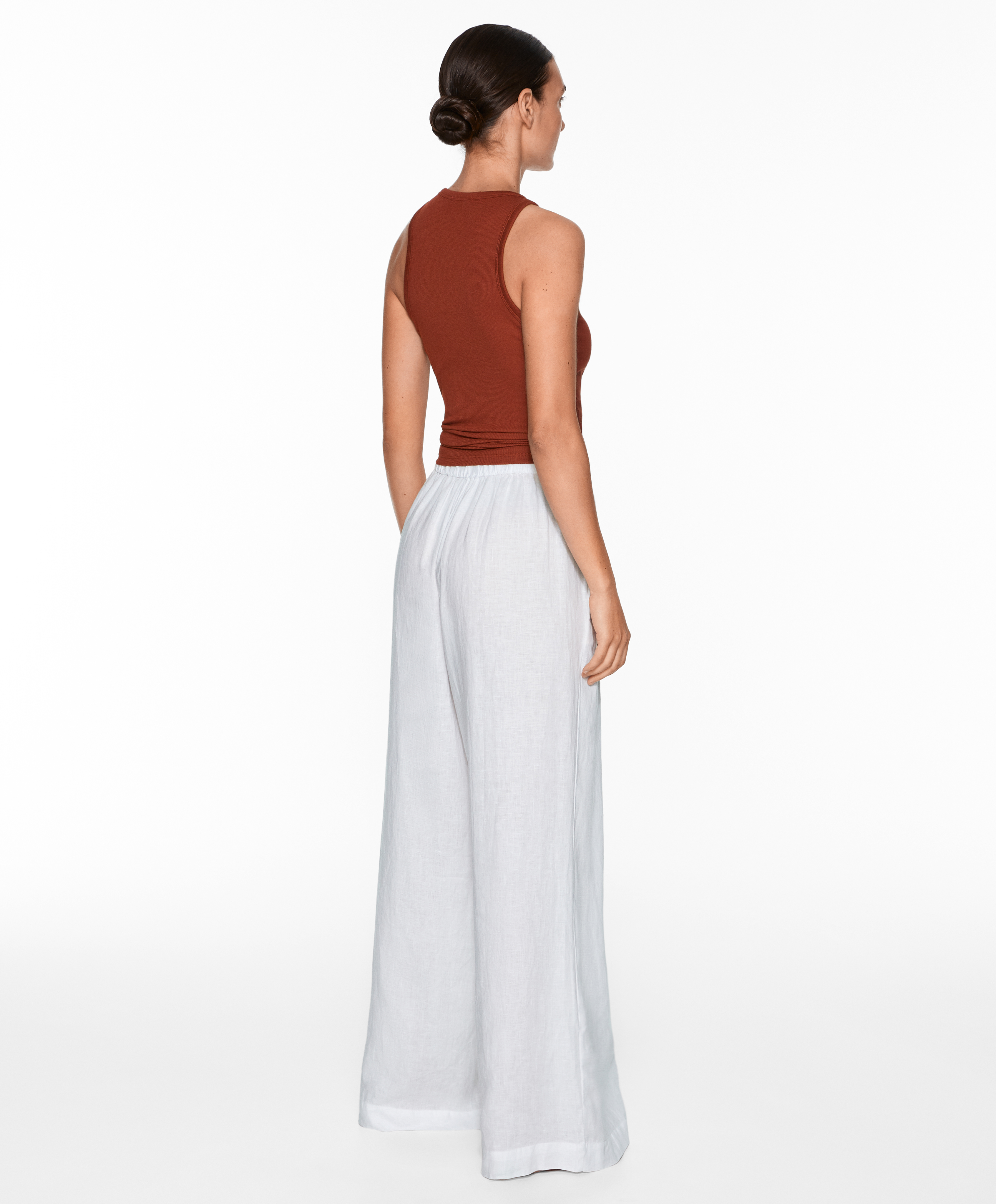 OYSHO Rib vest top with cotton and modal