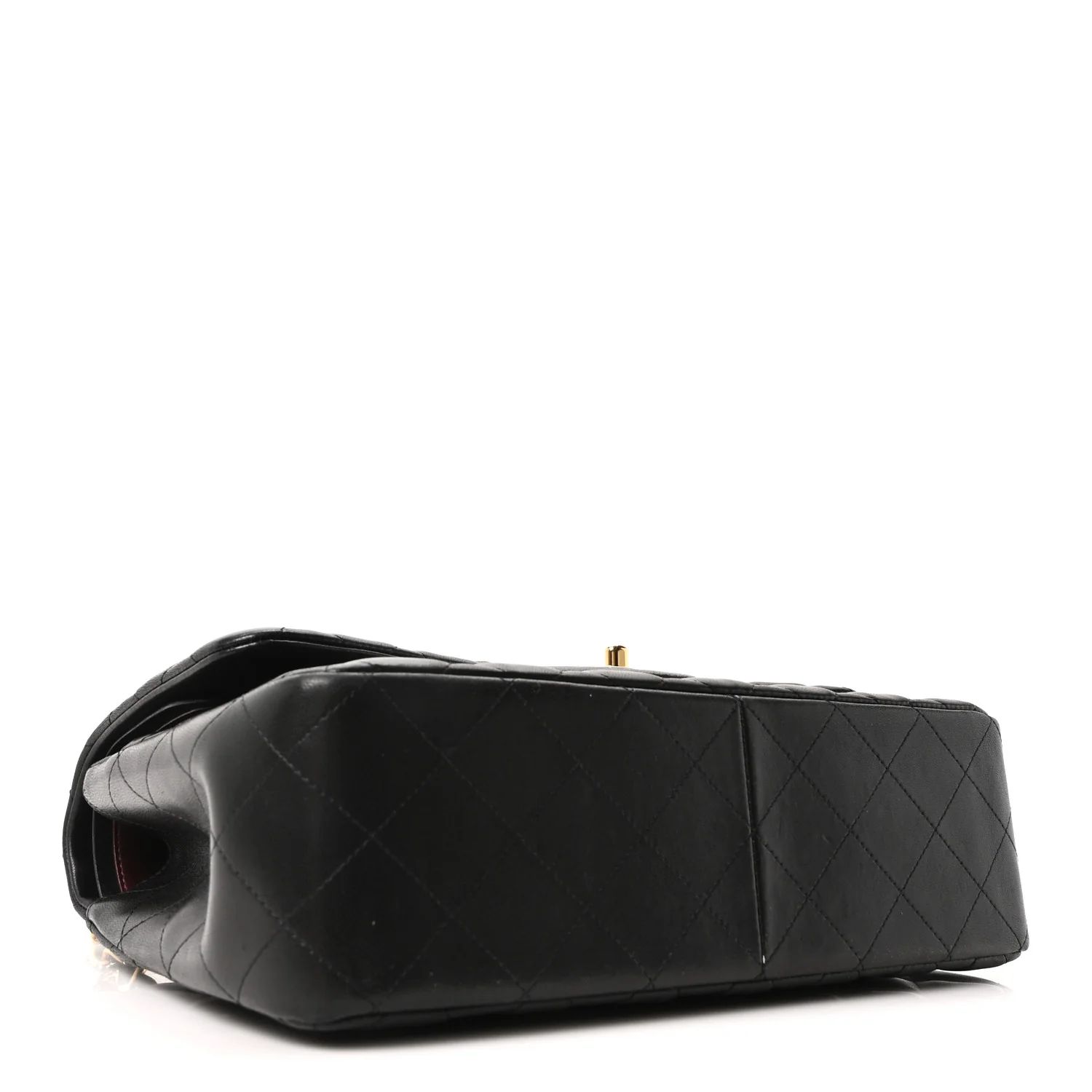 Lambskin Quilted Jumbo Double Flap Black - Top Club