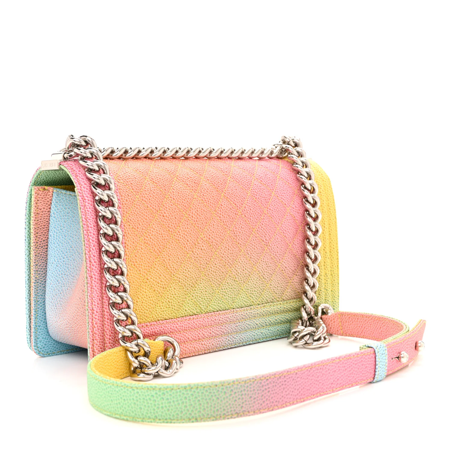Caviar Quilted Medium Cuba Rainbow Boy Flap Multicolor - Top Club