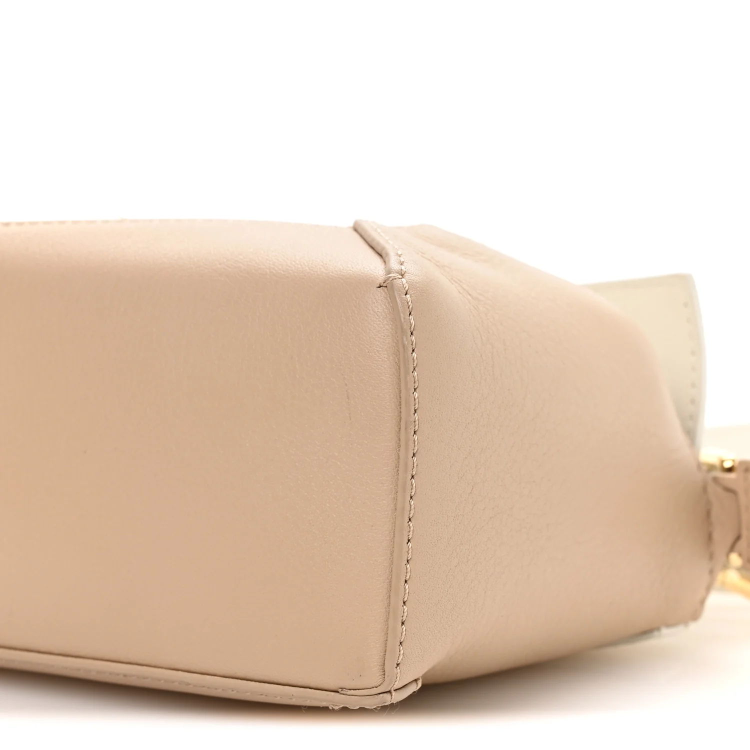 Calfskin Mini Puzzle Edge Bag Soft White Paper Craft - Top Club