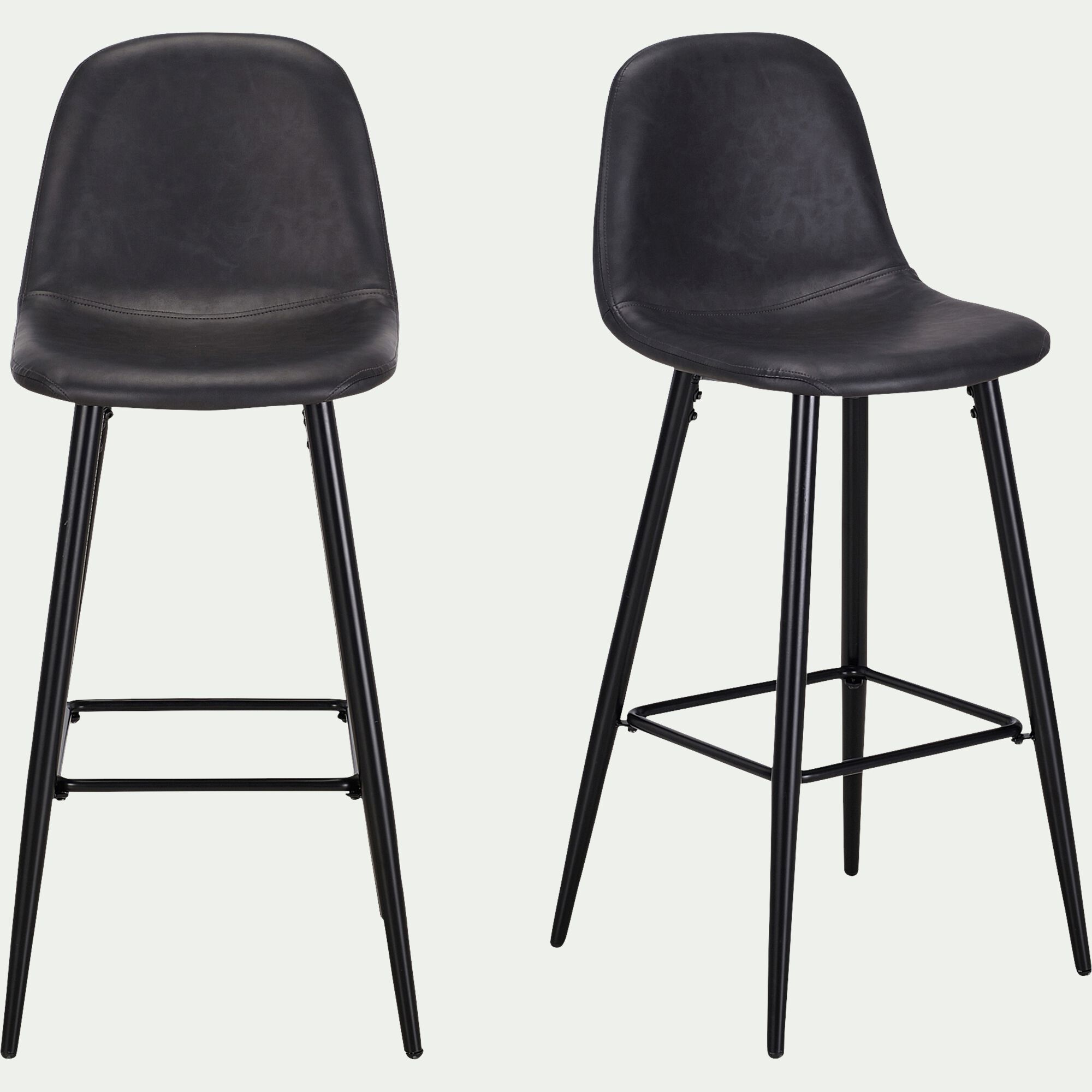 LOANA - Chaise de bar - noir H75cm