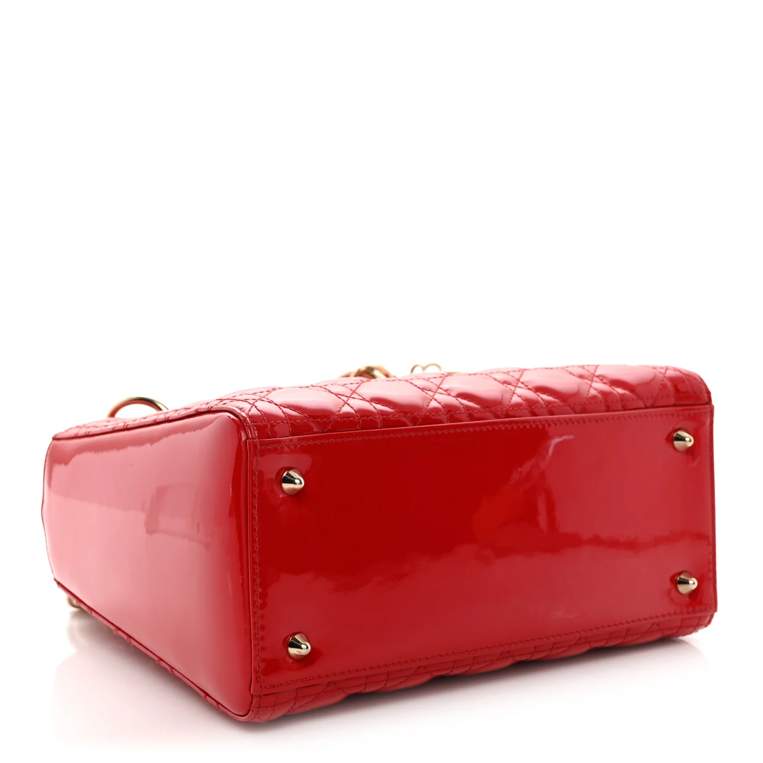 Patent Cannage Medium Lady Dior Red - Top Club
