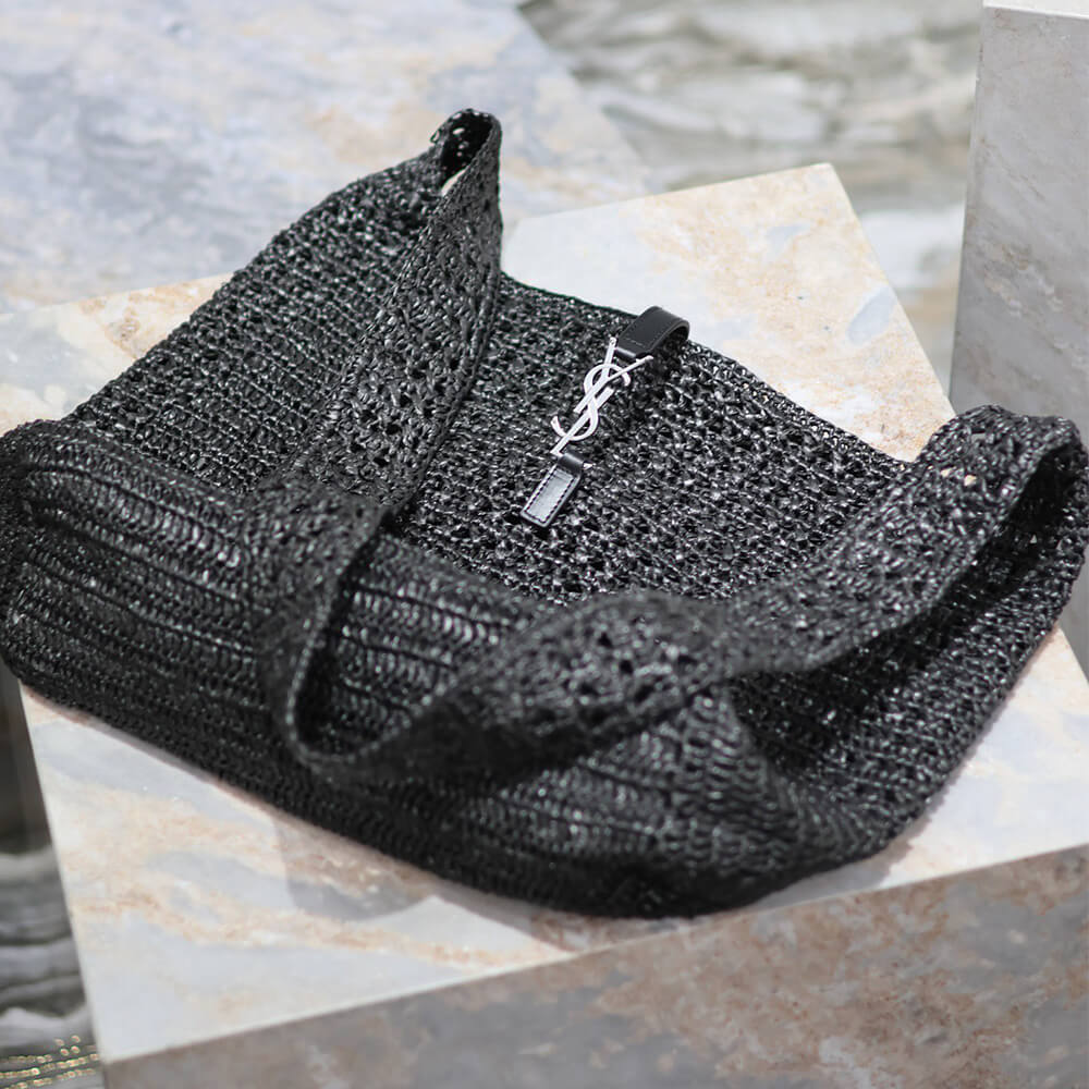 SAINT LAURENT le 5 a 7 medium tote in raffia(HIGH-END GRADE) - Top Club