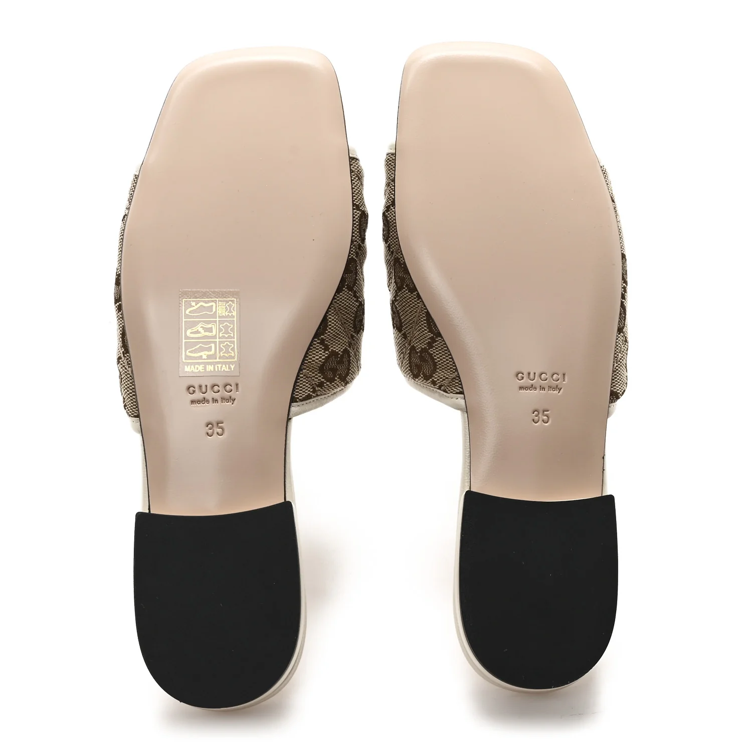 Monogram Matelasse Diagonal GG Marmont Flat Slide Sandals  35 Beige Ebony Mystic White - Top Club