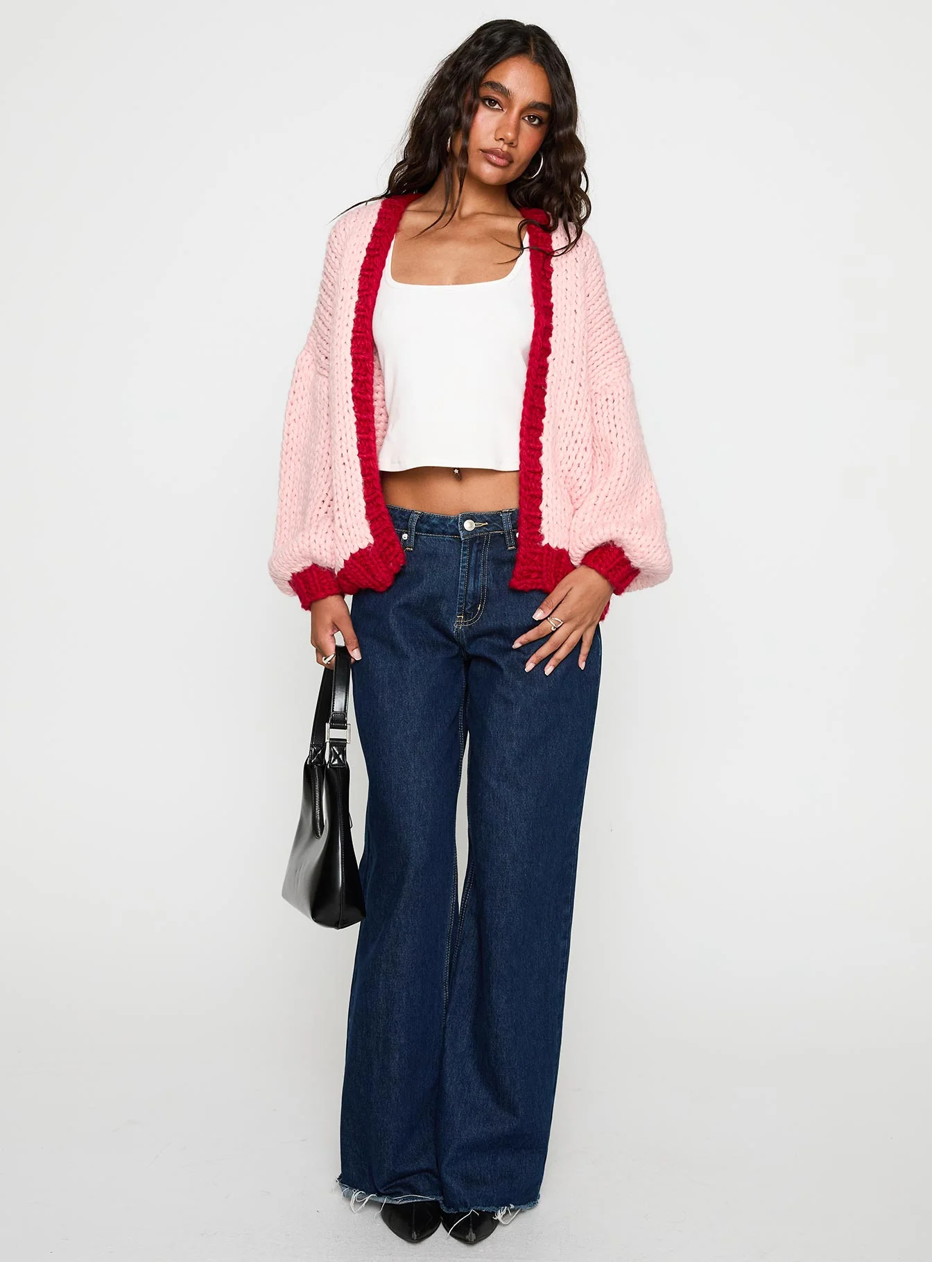 Lester Knit Cardigan Pink / Red